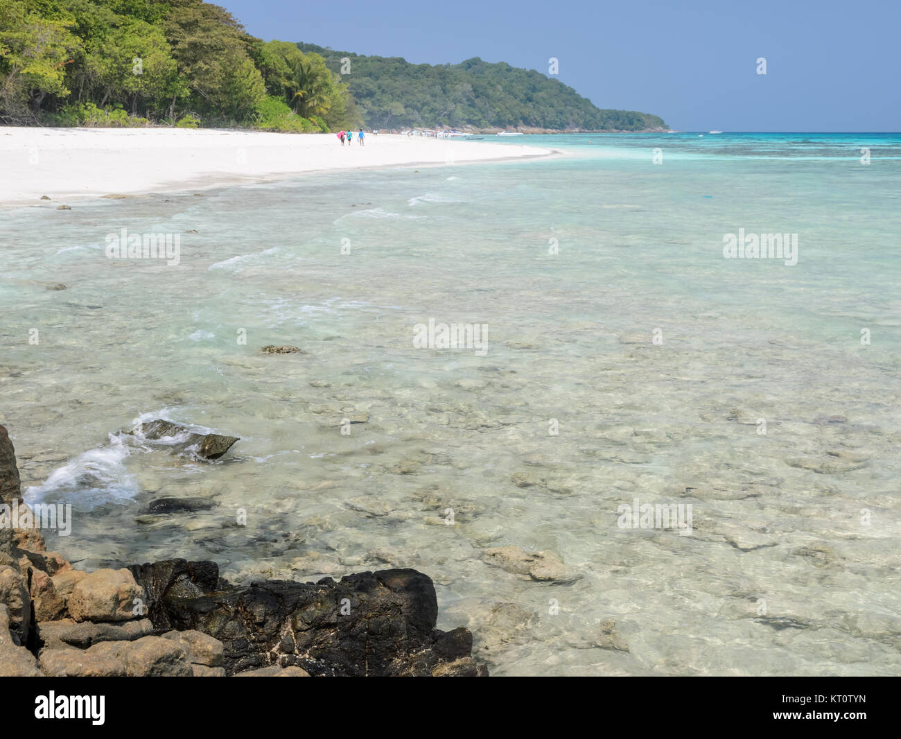 Tropical crystal clear water of Tachai island, Thailand Stock Photo