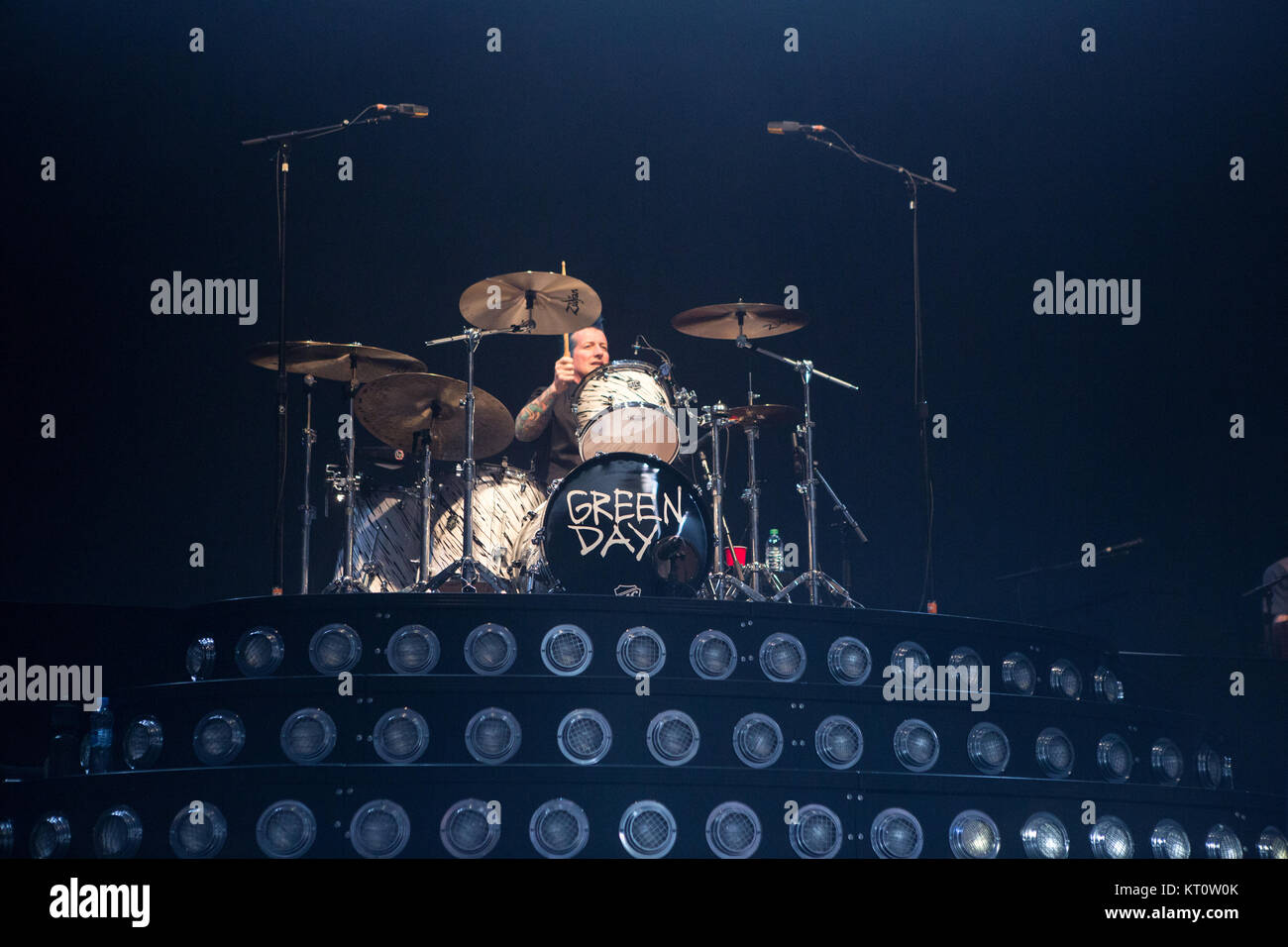 The American punk rock band Green Day performs a live concert at Oslo Spektrum. Here drummer Tré Cool is seen live on stage. Norway, 25/01 2017. Stock Photo