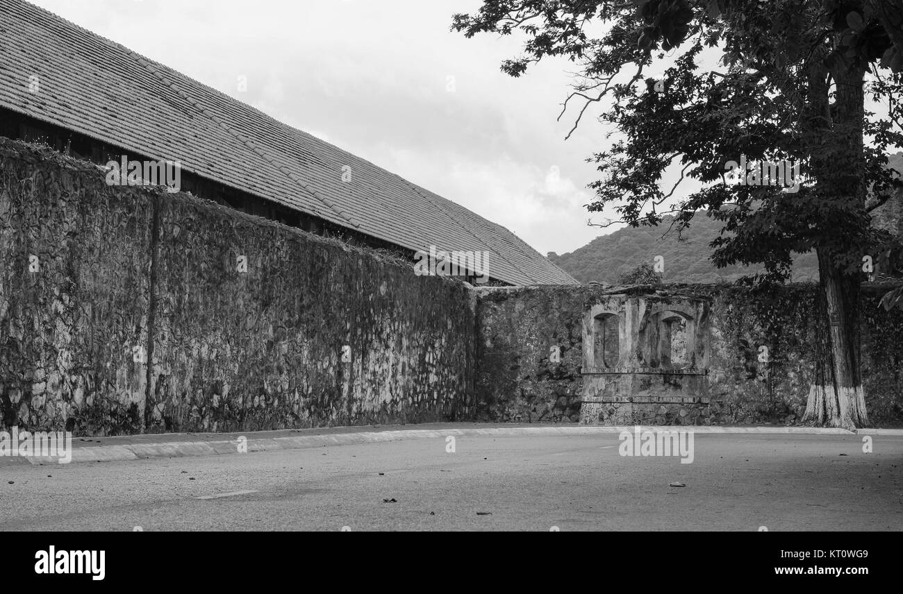 Traditional japanese house painting Black and White Stock Photos
