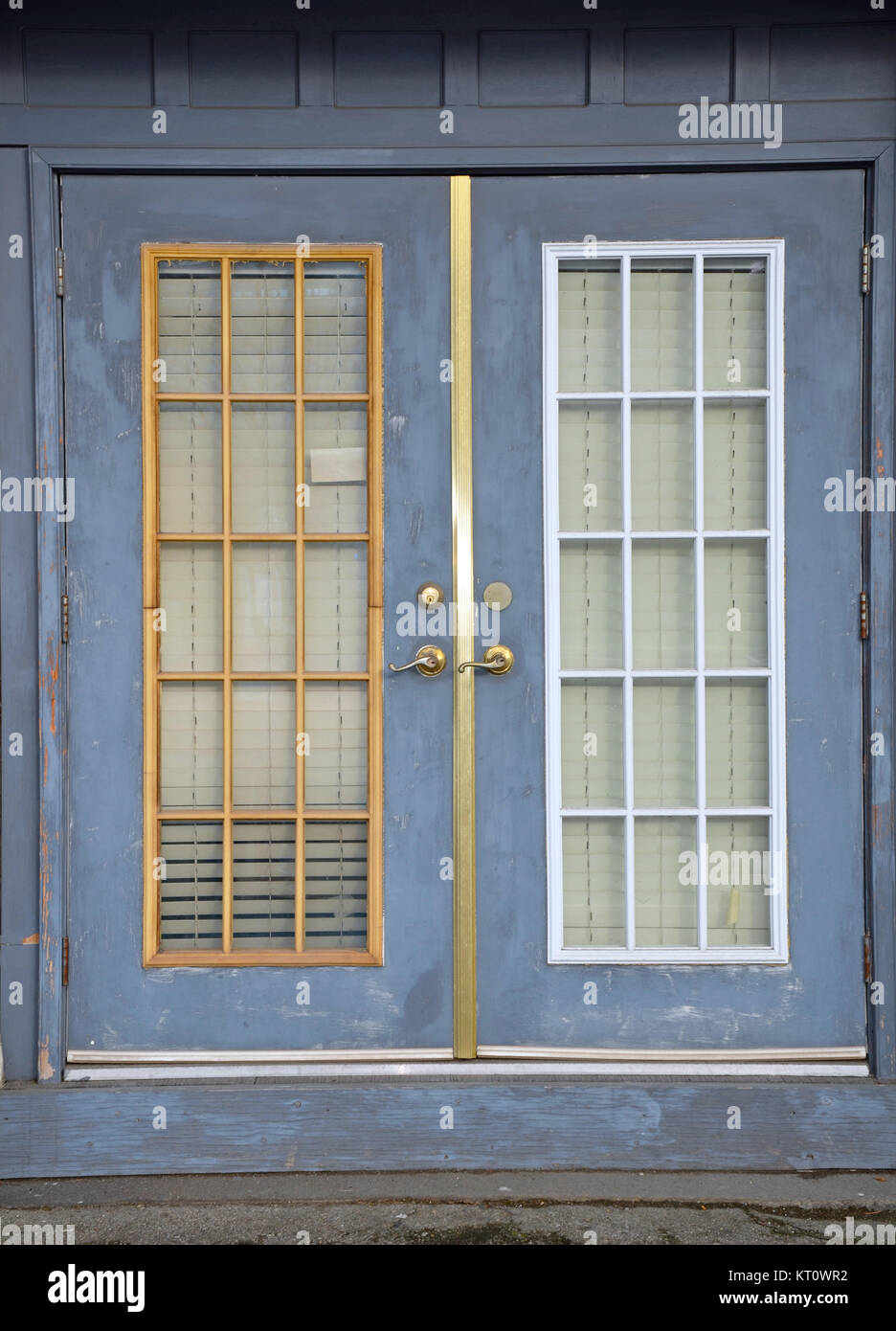 Old Blue French Doors Stock Photo 169665302 Alamy