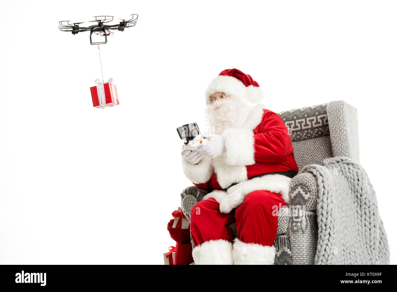 Santa Claus using drone Stock Photo - Alamy