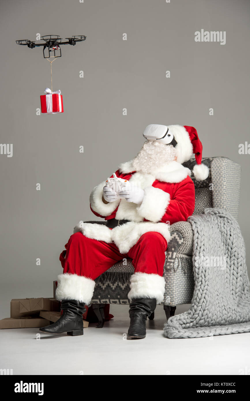 Santa Claus using drone Stock Photo - Alamy
