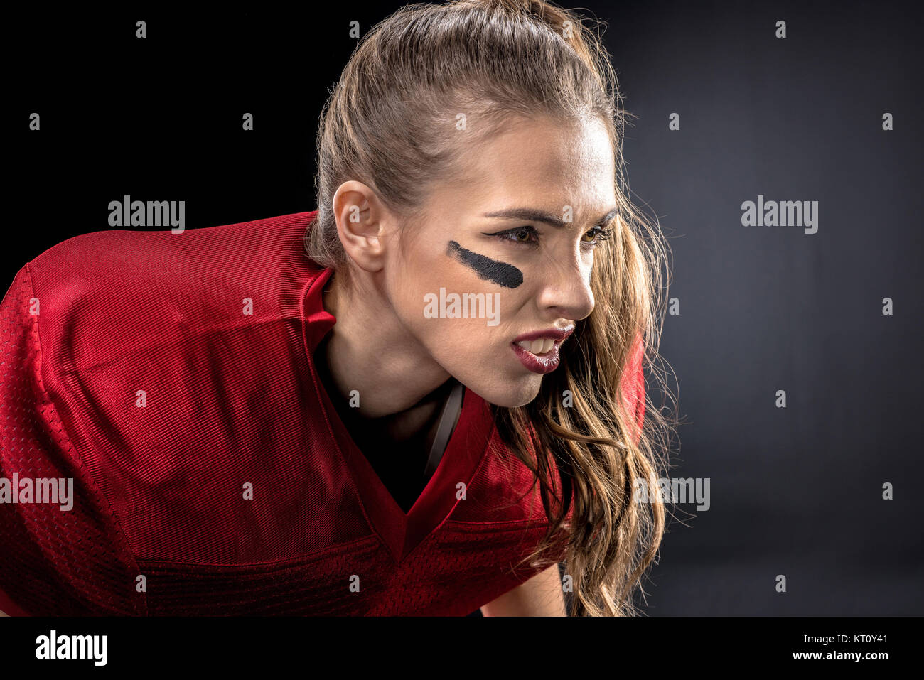 Female american football player Stock Photo Alamy