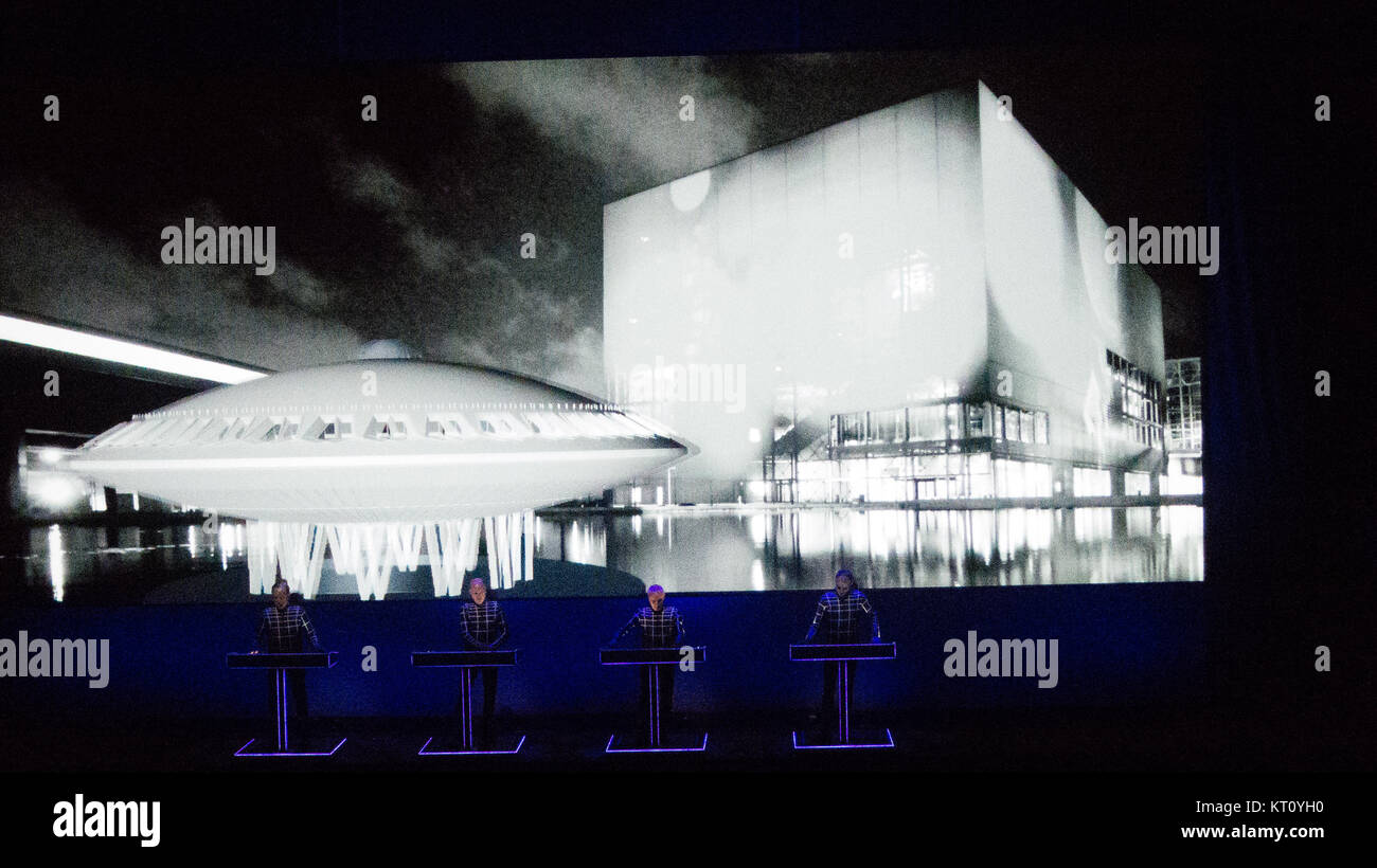 The legendary German electronic music band Kraftwerk performs a live concert DR Koncerthuset in