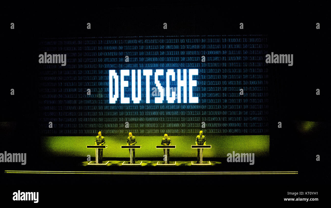 The legendary German electronic music band Kraftwerk performs a live concert DR Koncerthuset in