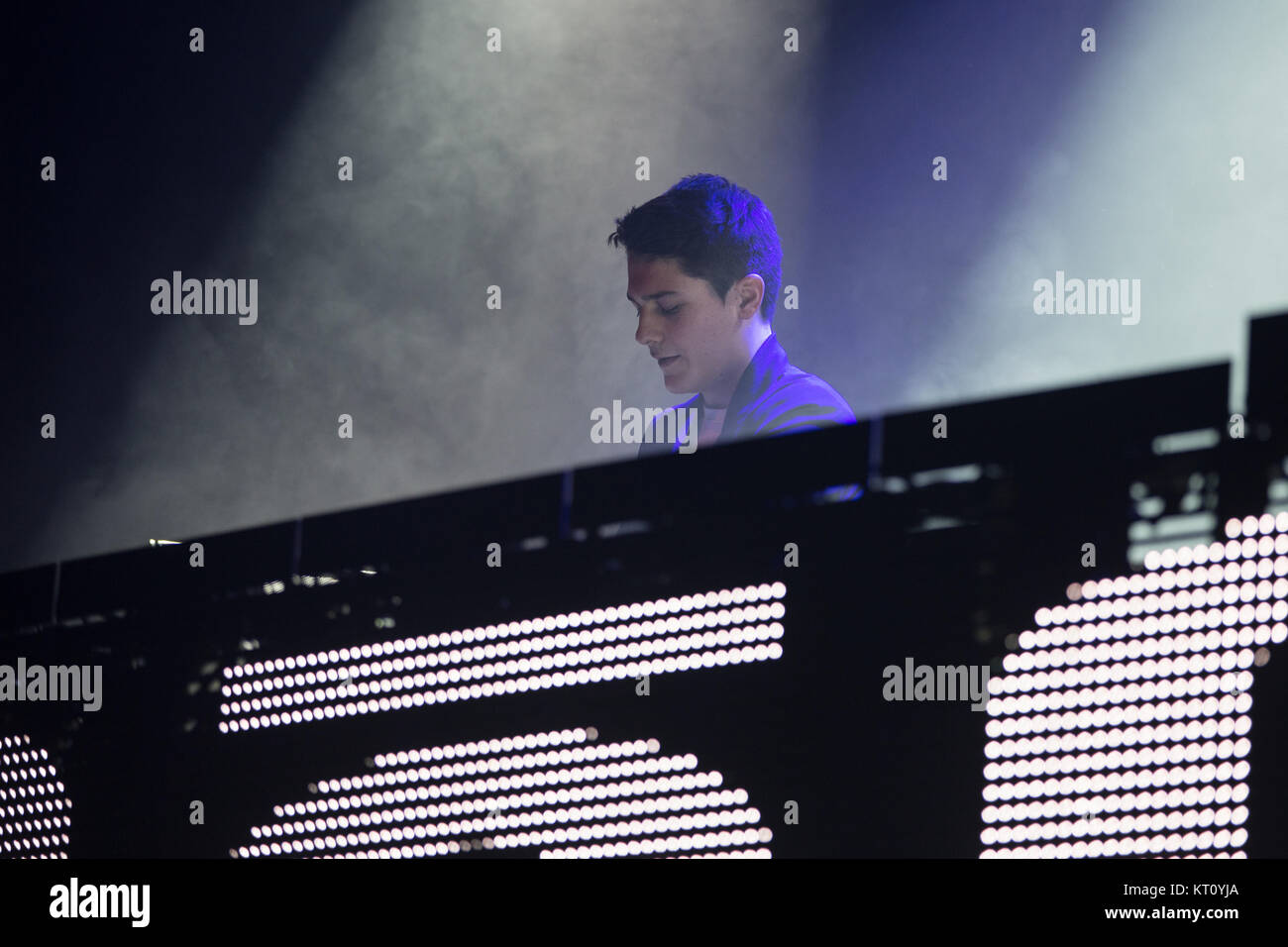 The French DJ and electronic music producer Kungs performs a live show