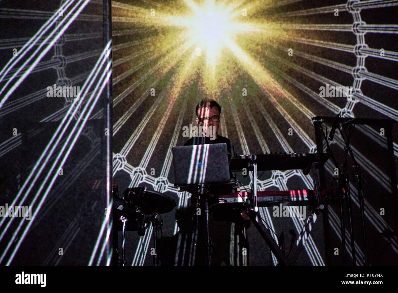 The British electronic music group Leftfield performs a live concert at