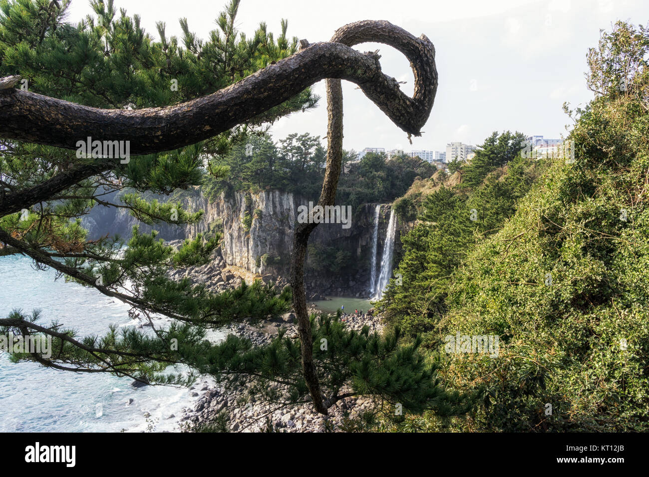 Jeongbang waterfall Stock Photo