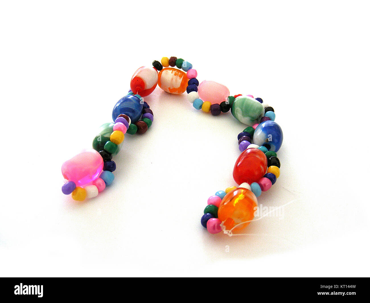 Bracelets from colorful beads Stock Photo