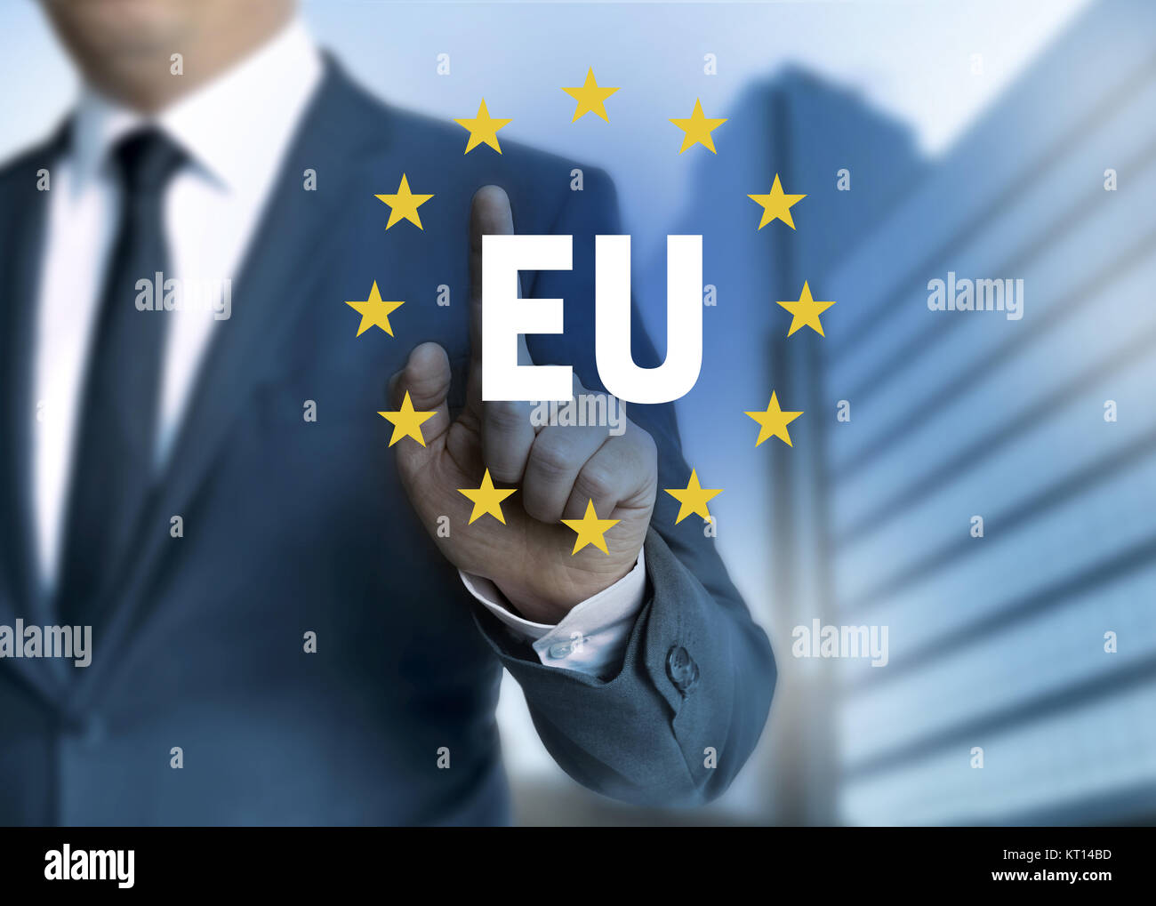 EU europäische union touchscreen konzept. Stock Photo