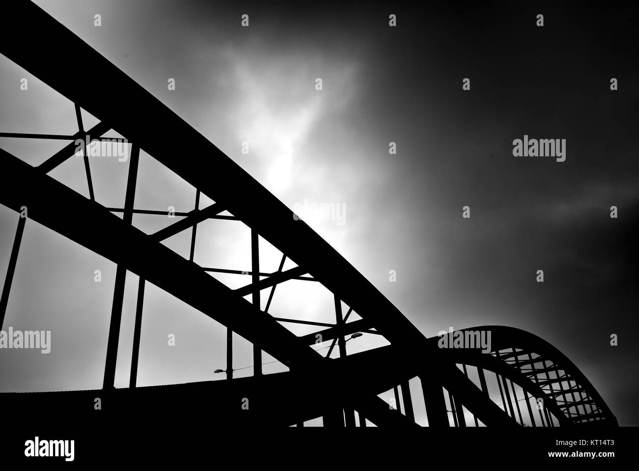 Elbbrücken in Hamburg, schwarzweiß Stock Photo