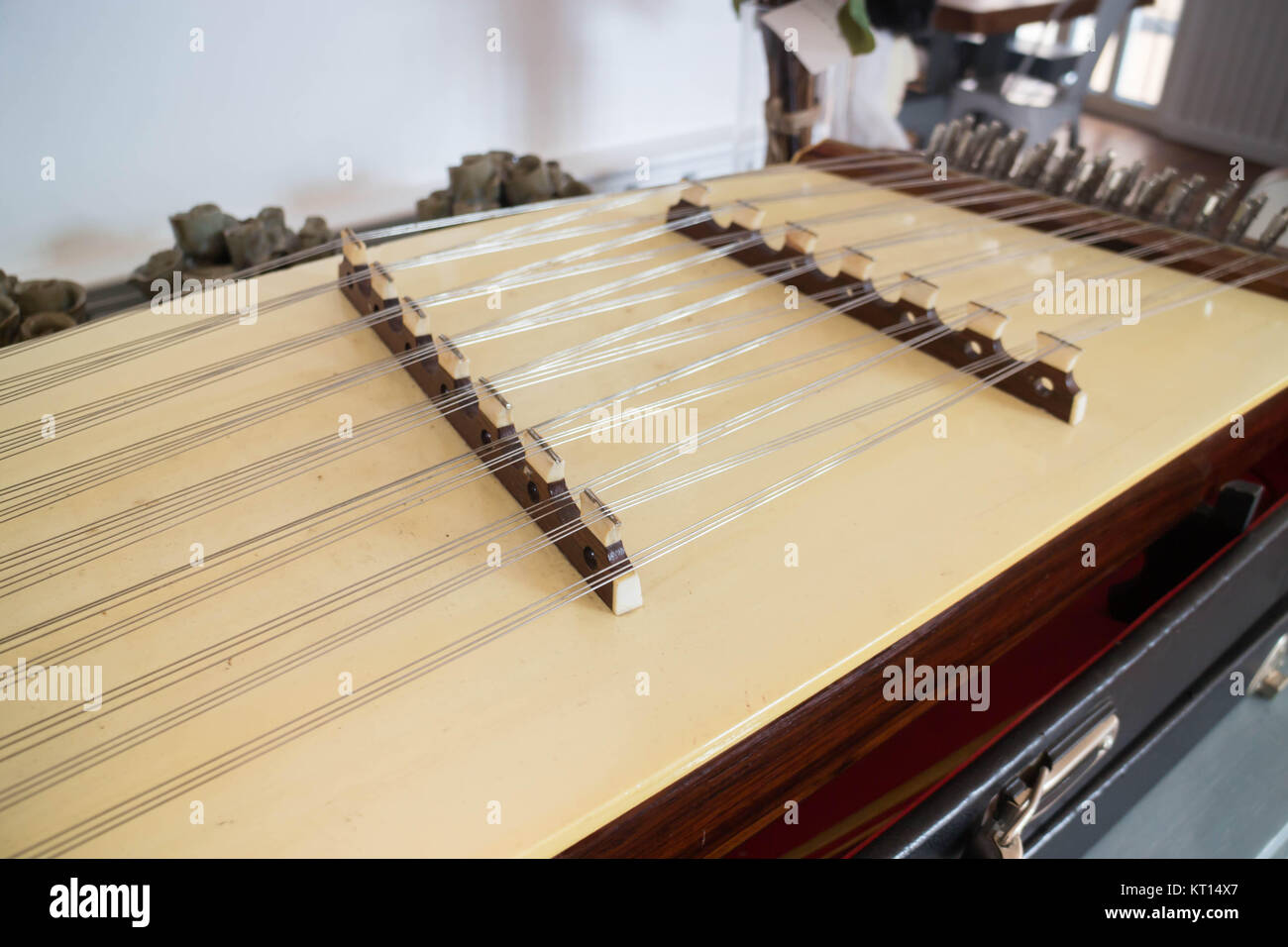 Wooden Thai dulcimer traditional musical instrument Stock Photo