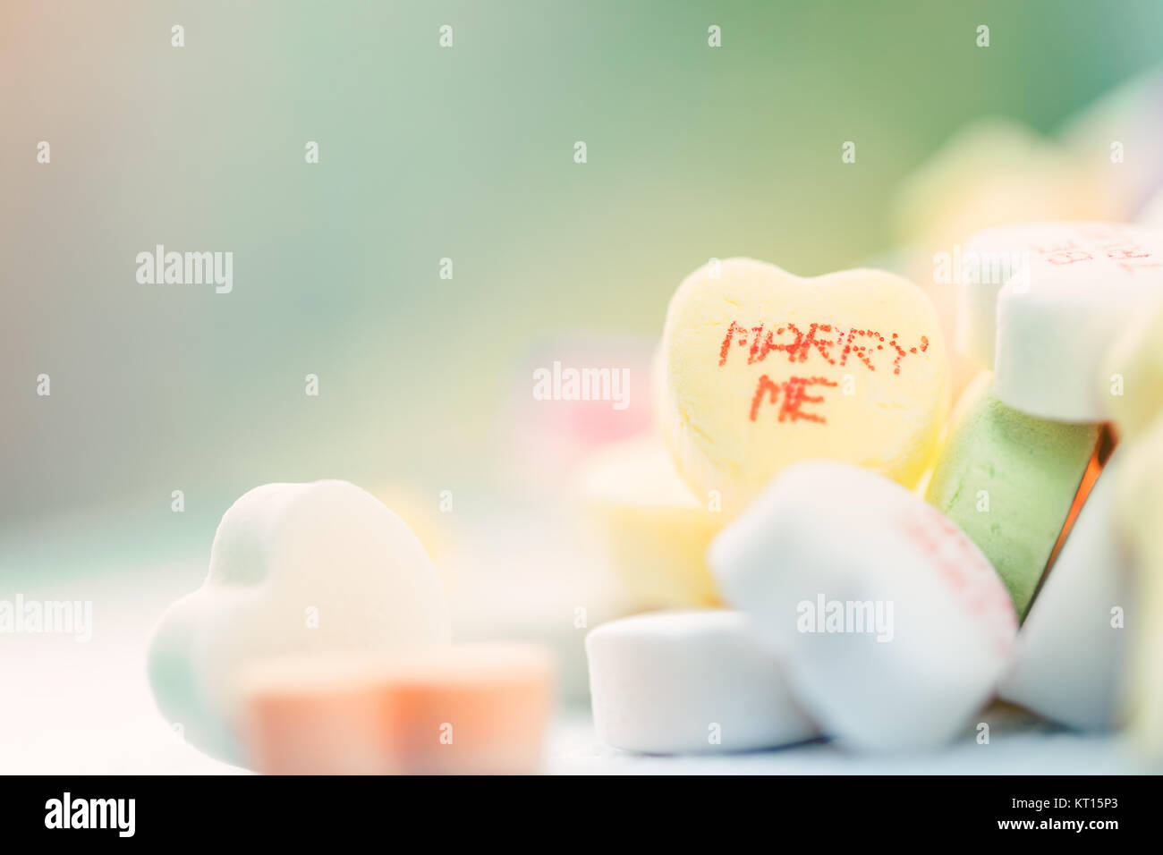 Heart shaped candies for Valentines Day Stock Photo - Alamy