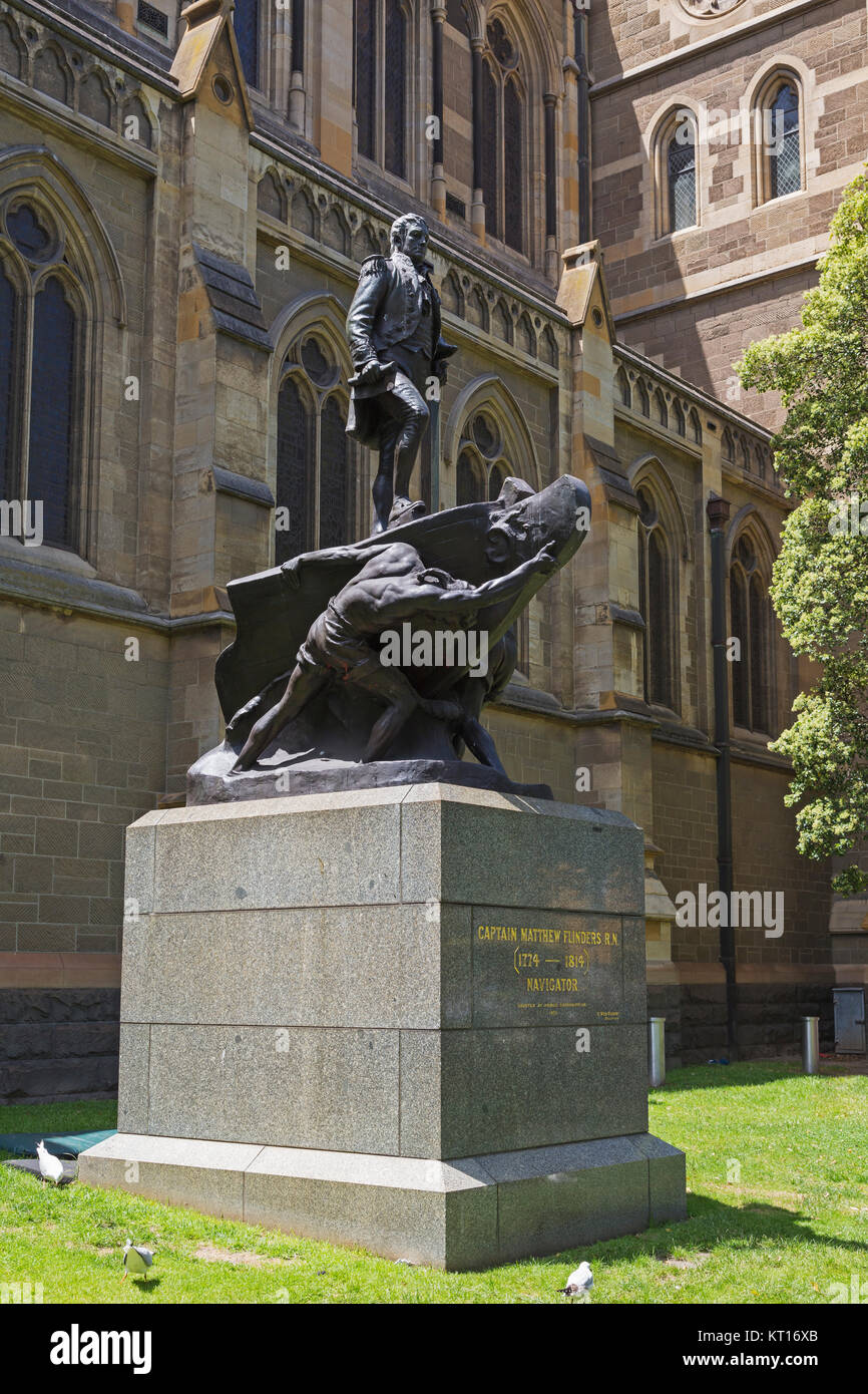 Statue of Captain Matthew Flinders R.N. in Melbourne, Victoria