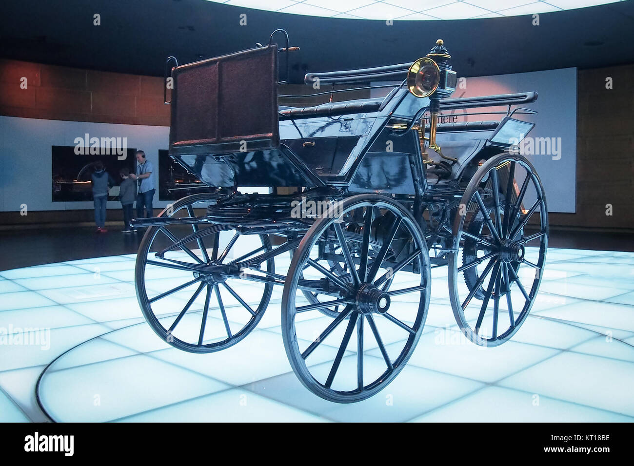 1886 Daimler Motorized Carriage (Daimler motorkutsche). It is widely regarded as the world's first four-wheeled auto Stock Photo