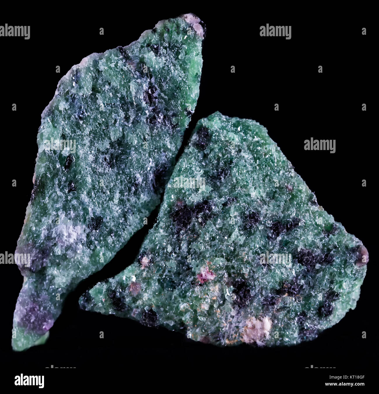 Zoisite, first known as saualpite, after its type locality, is a calcium aluminium hydroxy sorosilicate belonging to the epidote group of minerals. Stock Photo