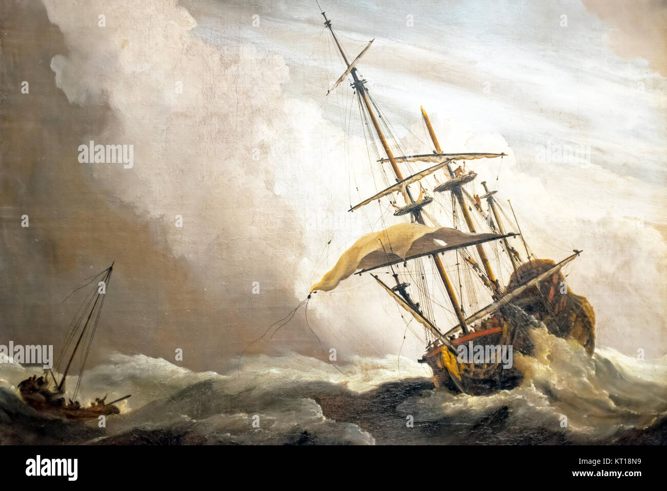 A Ship on the High Seas Caught by a Squall, Known as 'The Gust