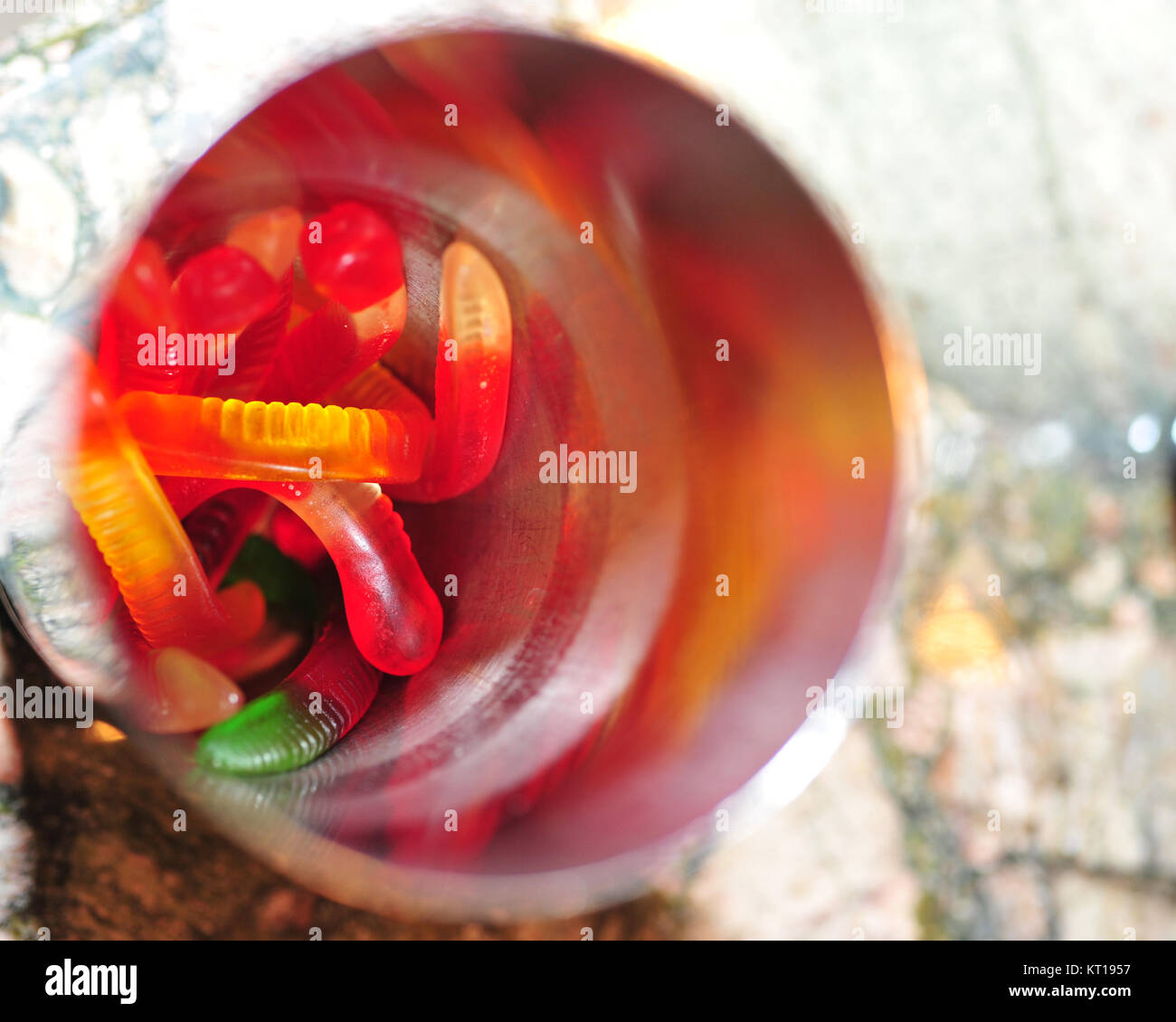Gummi worms in a bowl Stock Photo Alamy
