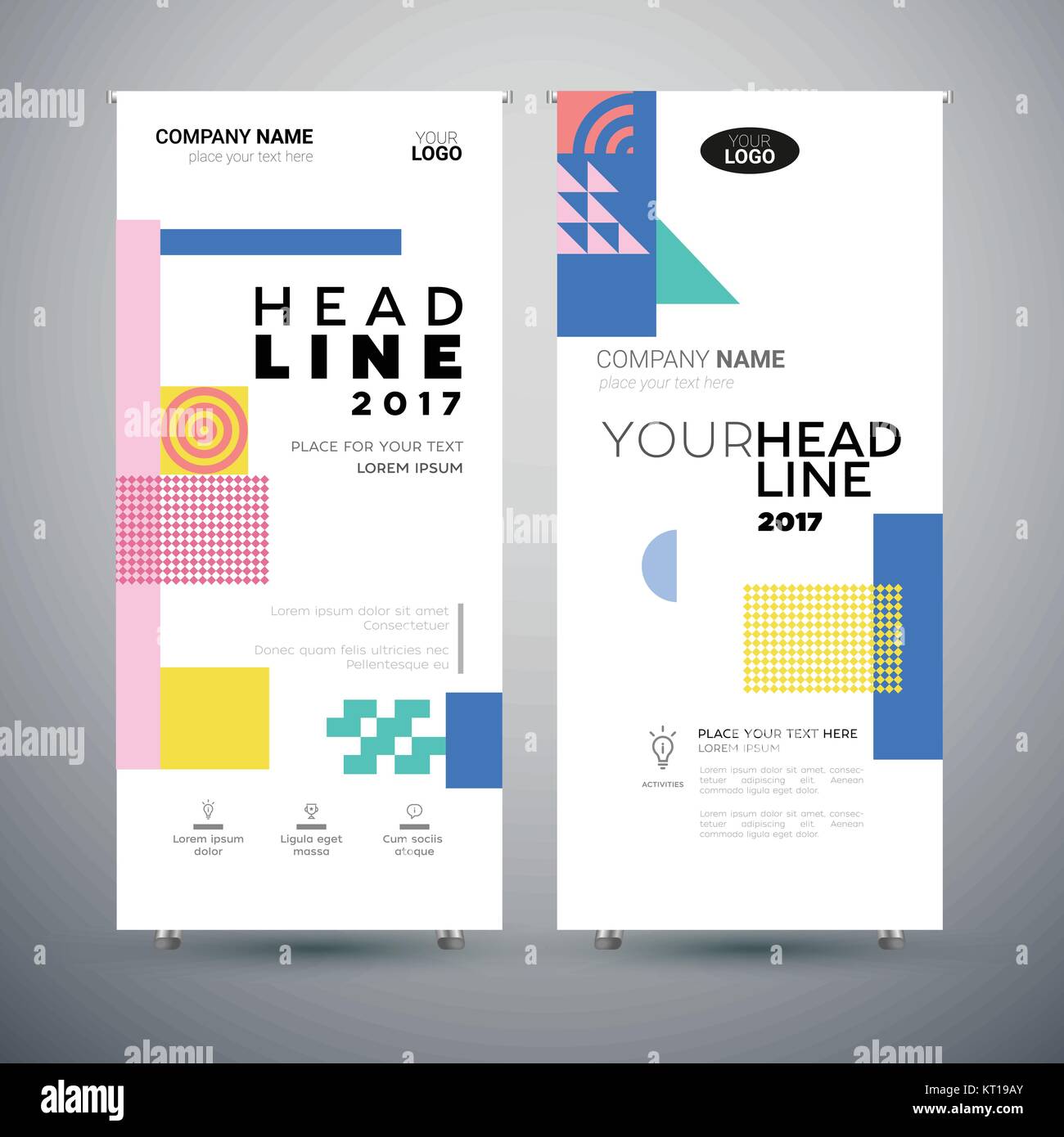 Corporate Banner - set of modern vector template abstract illustrations ...