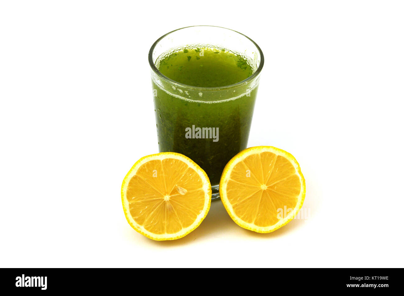 parsley and lemon juice to oil calore Stock Photo