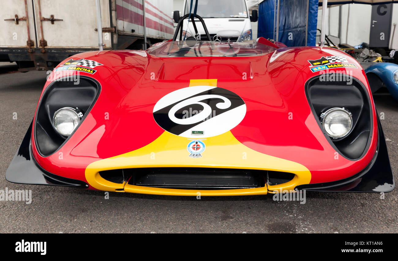 Front view of  a Nomad B.R.M Mk III,  on display at the 2017 Silverstone Classic Stock Photo