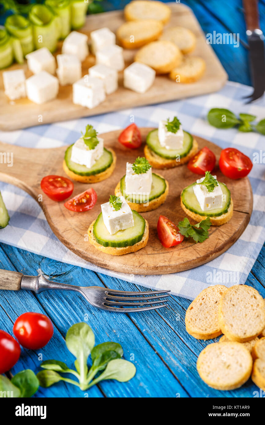 Sandwiches with feta cheese Stock Photo Alamy