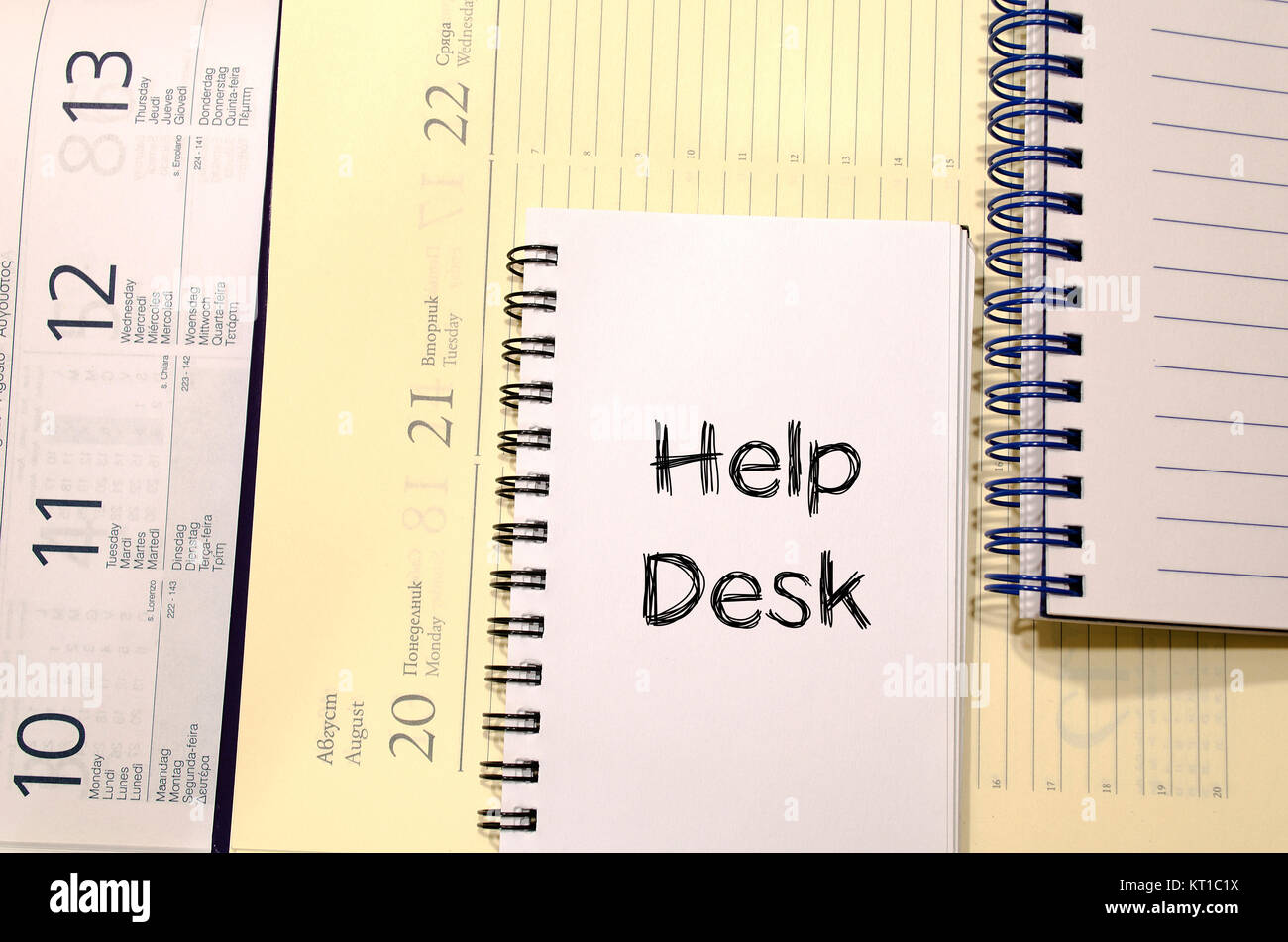 Help desk concept on notebook Stock Photo