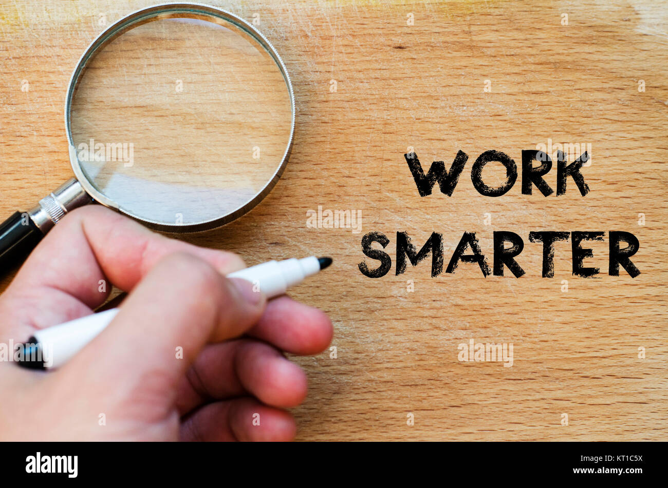 Work smarter text concept Stock Photo