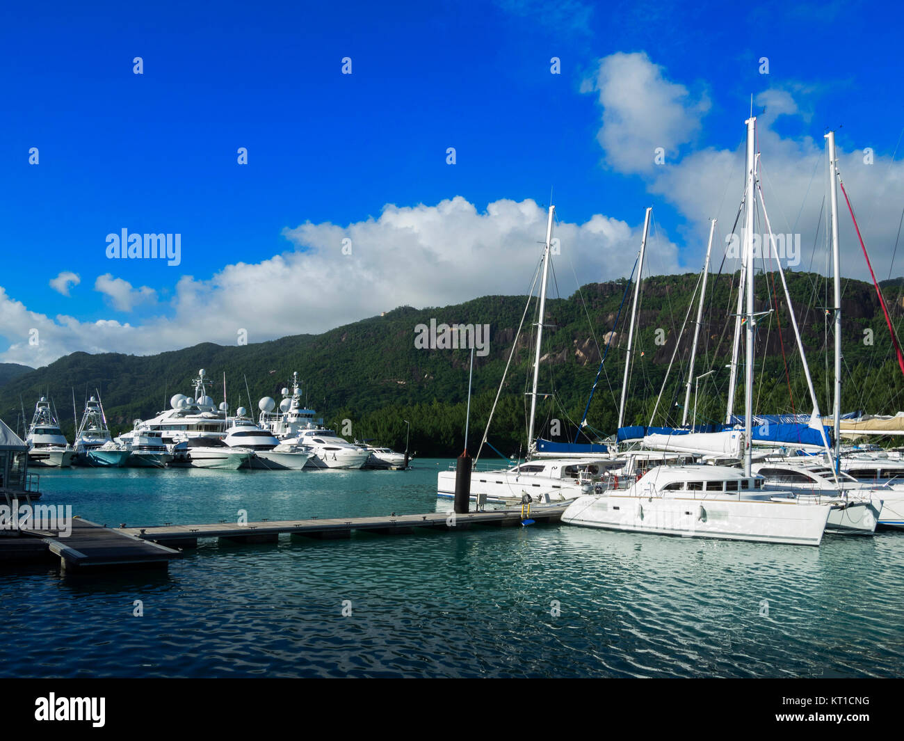 Seychelles - Port of Eden Island on Mahe Stock Photo