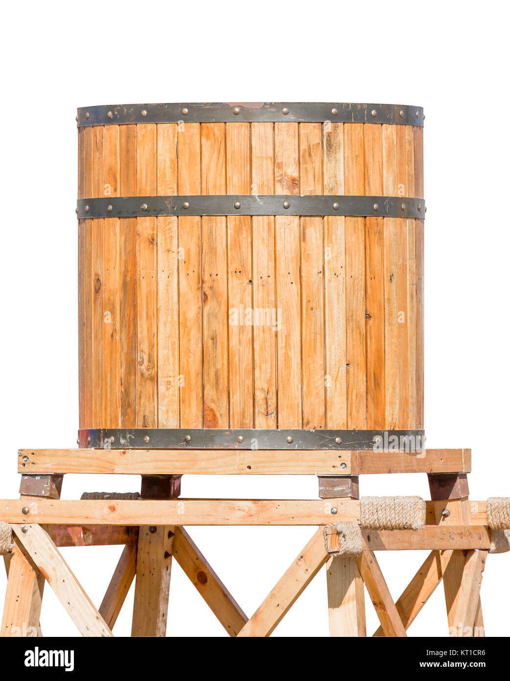 https://c8.alamy.com/comp/KT1CR6/wooden-water-tower-with-steel-ring-isolated-KT1CR6.jpg