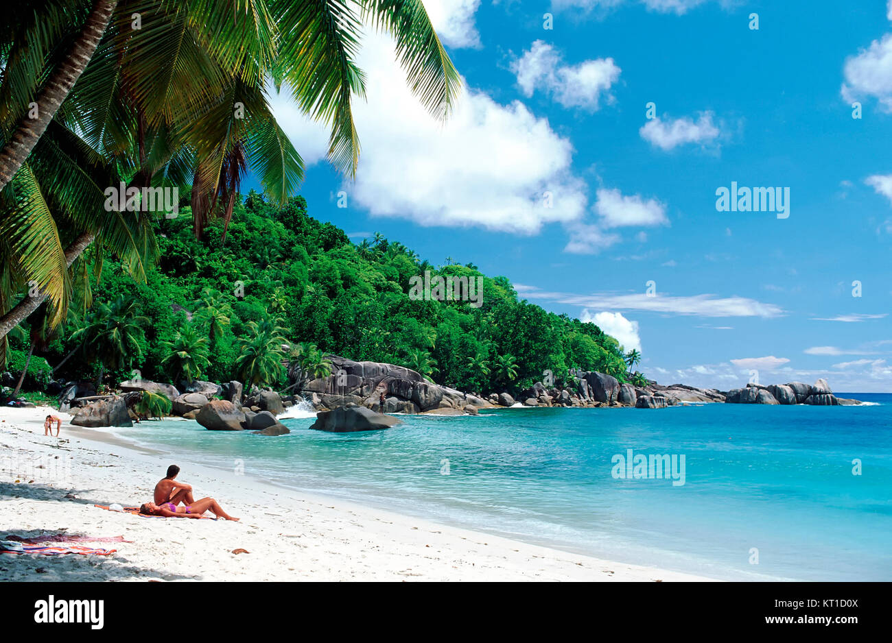 Takamaka-Beach,  Mahe island, Seychelles Stock Photo