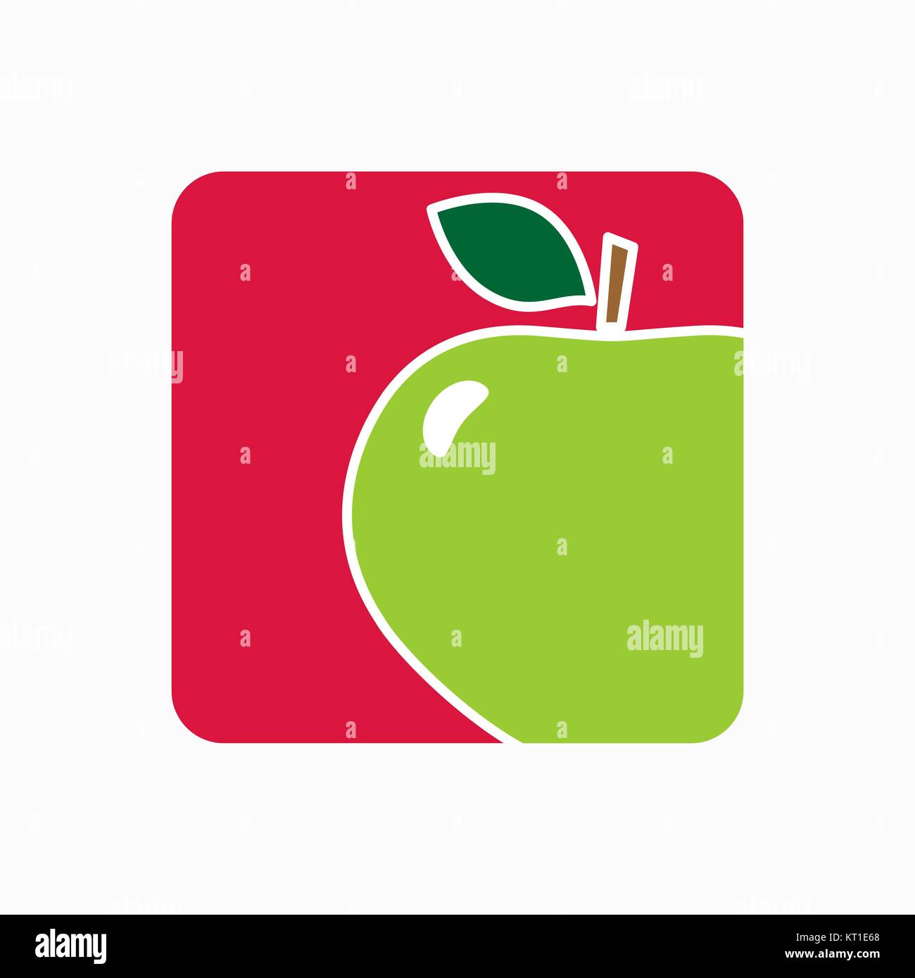 Apple icon simple flat vector illustration. Fresh apple sign Stock ...