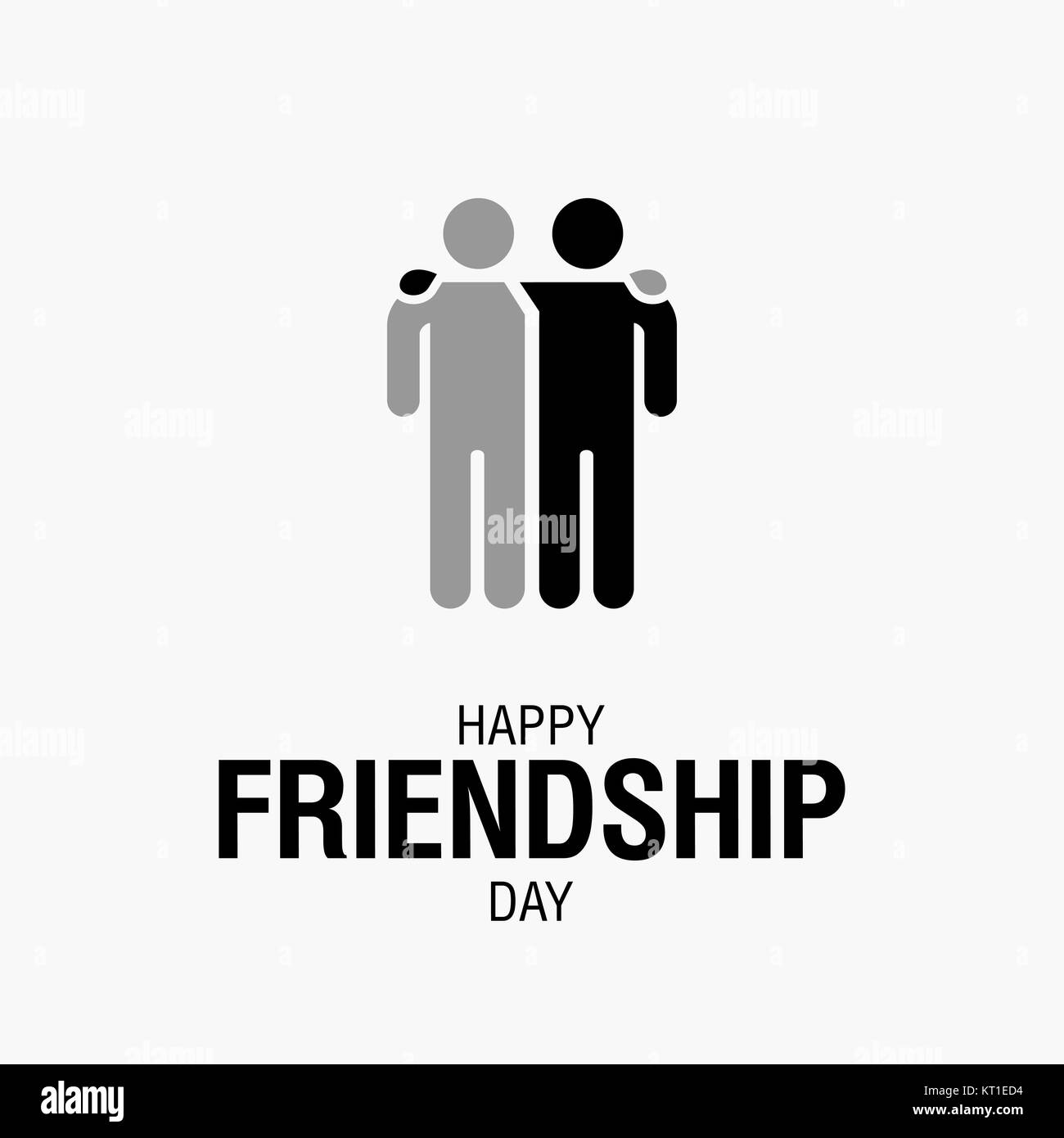 Happy Friendship Day text for friends greeting card simple design. Stock Vector