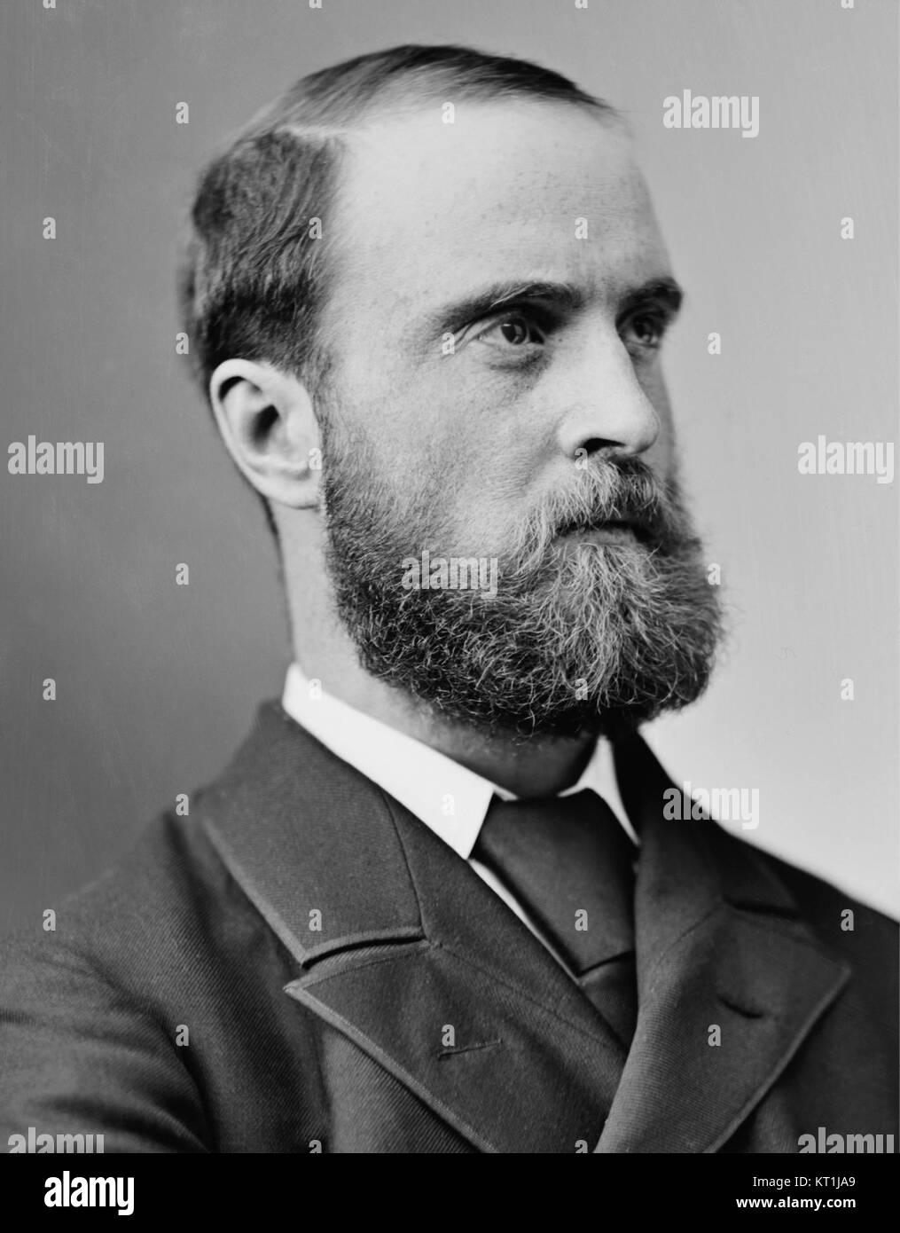 A portrait of Charles Stewart Parnell, an influential Irish politician in the late 19th century, known for his leadership in the Irish Home Rule movement. Stock Photo