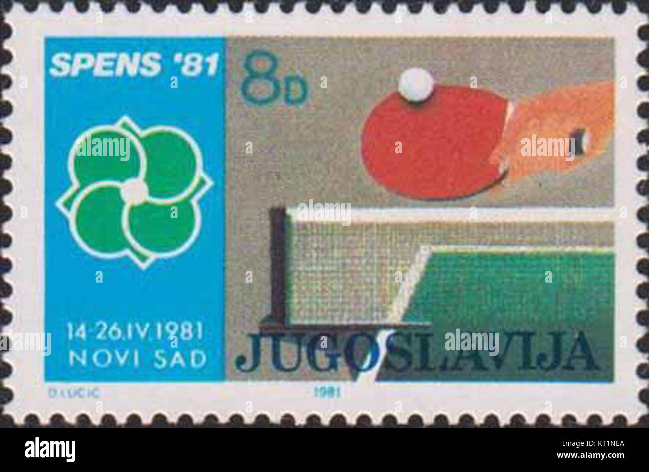 1981 World Table Tennis Championships stamp of Yugoslavia Stock Photo