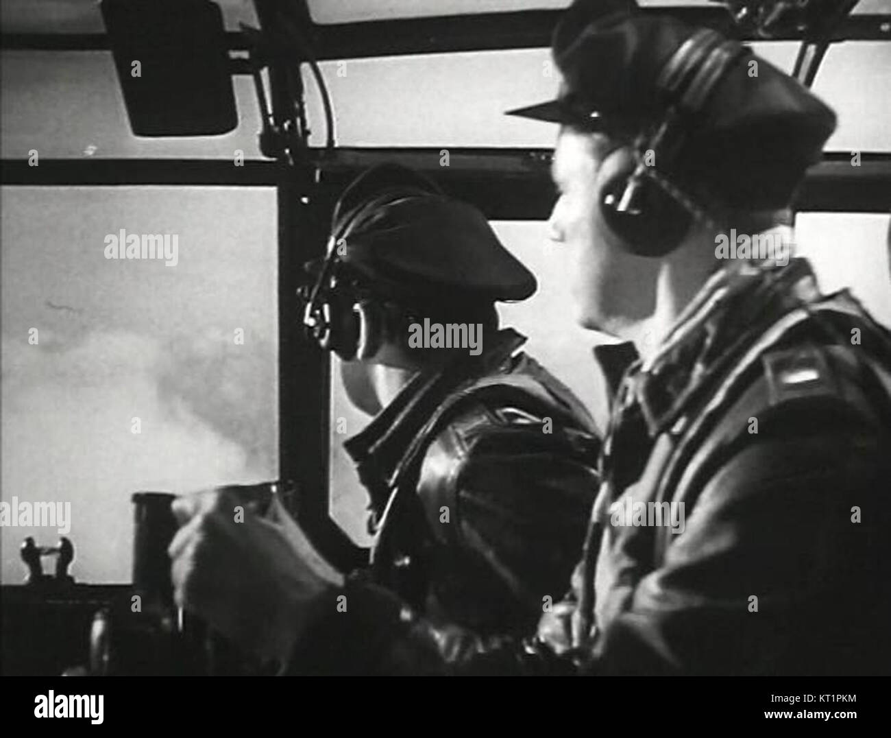 30SOT trailer 18 cockpit of Ruptured Duck during raid Stock Photo - Alamy