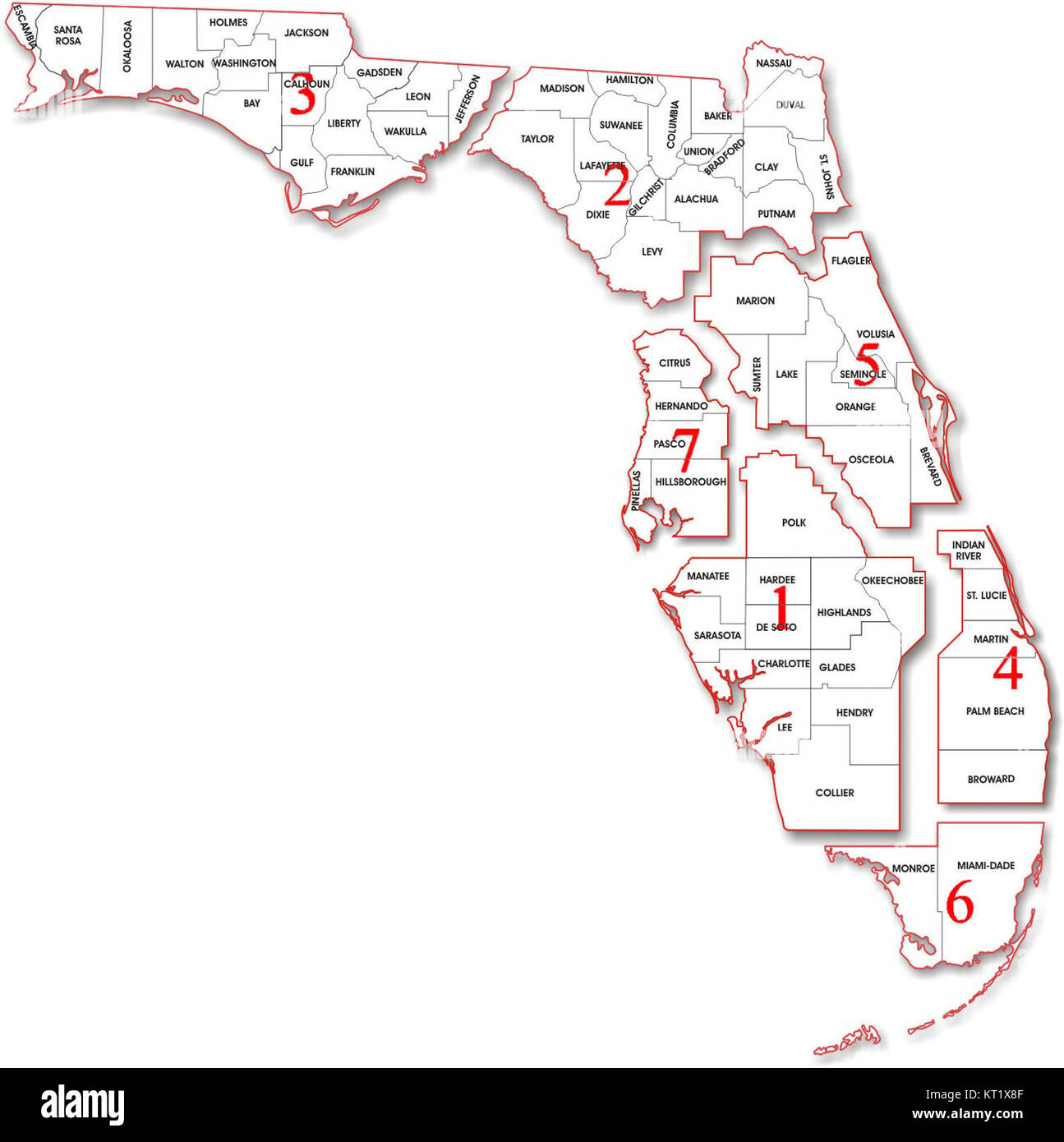 FDOT district map Stock Photo Alamy