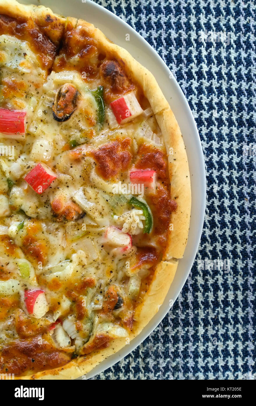 Closeup half pizza Stock Photo Alamy