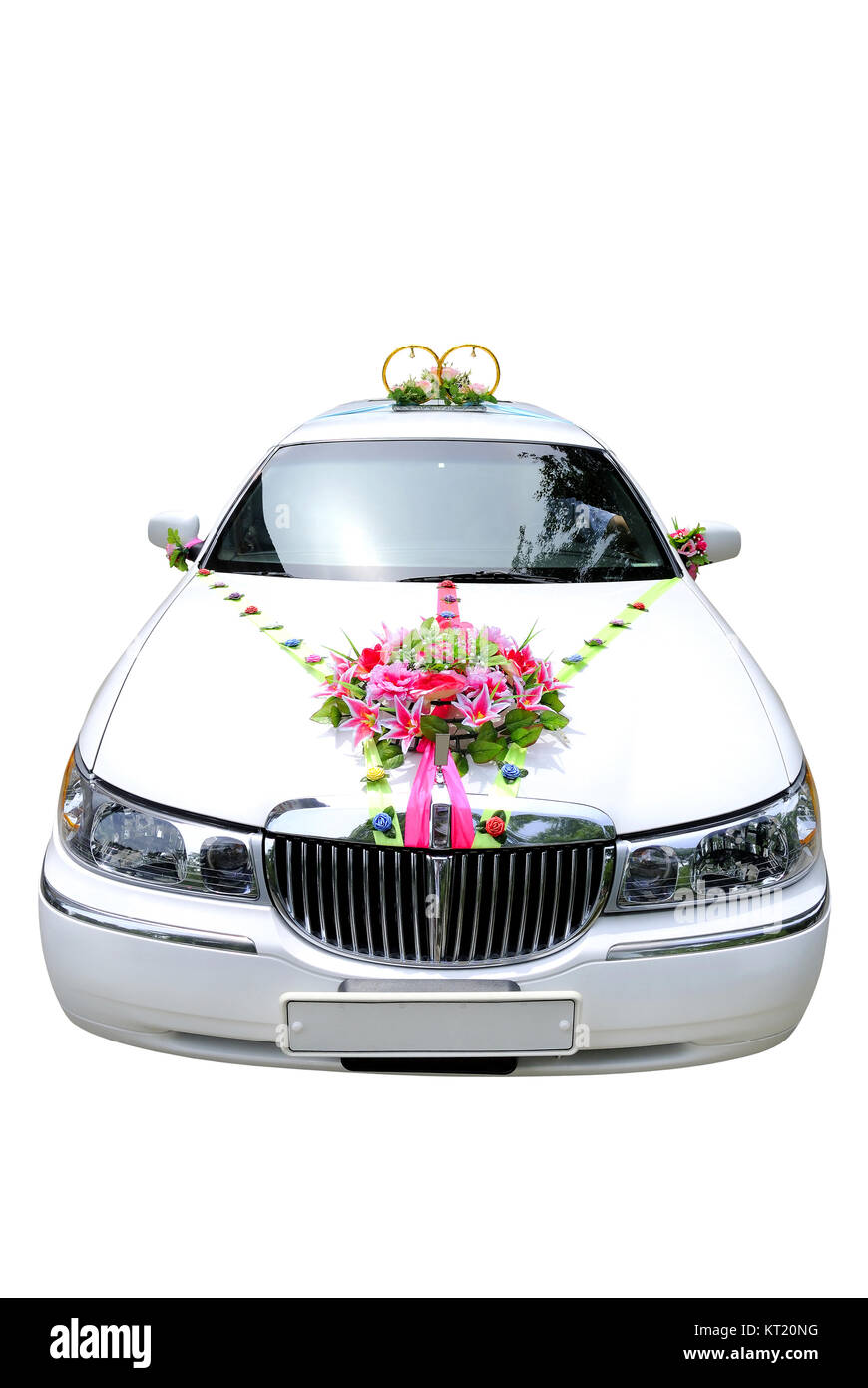 Typical Polish wedding car decoration Stock Photo - Alamy, Wedding Car  Decorations 