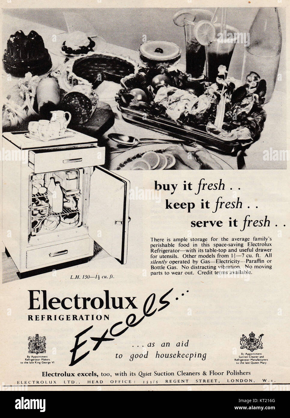 Advert for Electrolux refridgeration Stock Photo