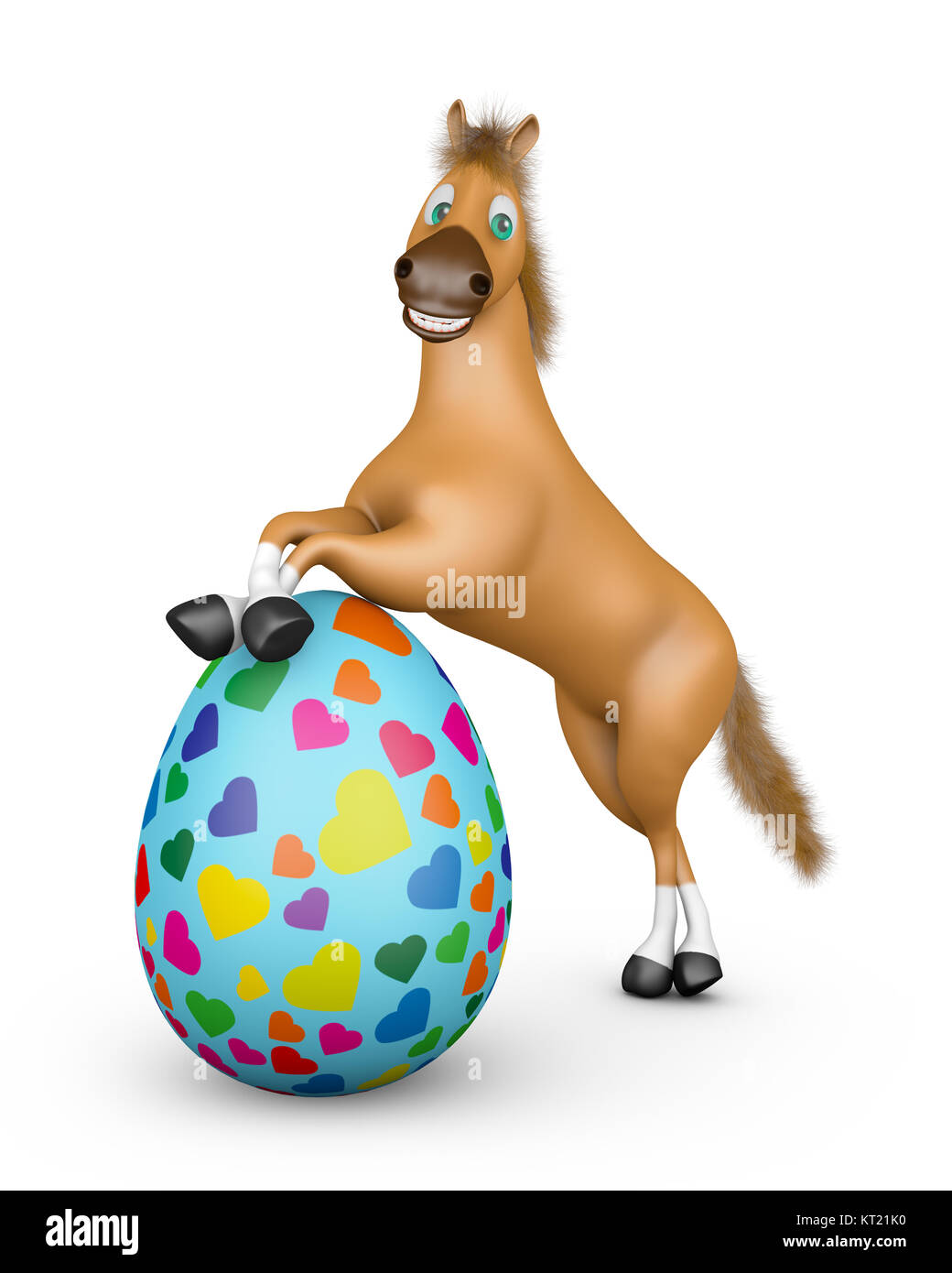 Horse and Easter egg Stock Photo