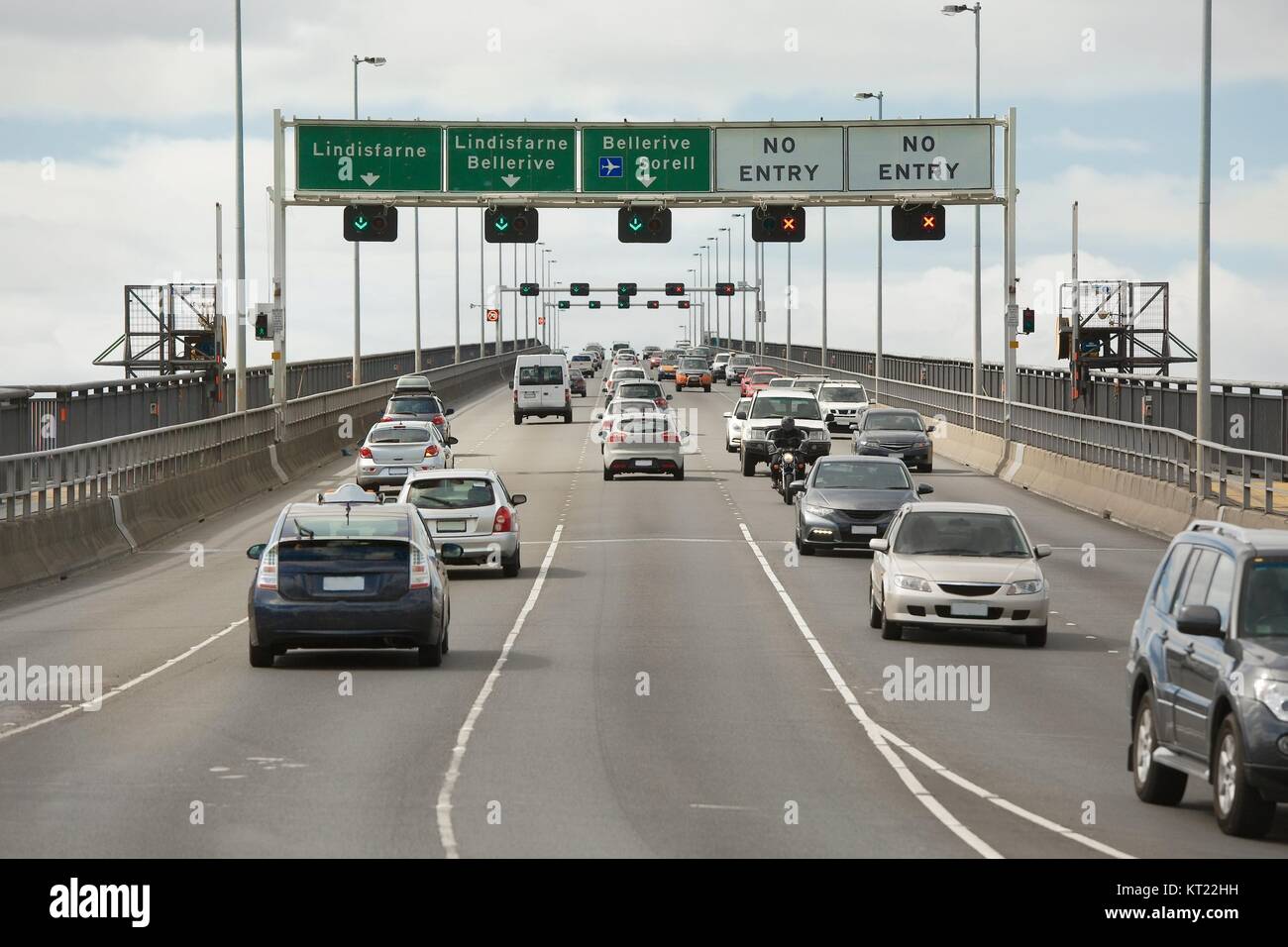 Traffic on Tasman Bridge, Hobart Stock Photo Alamy