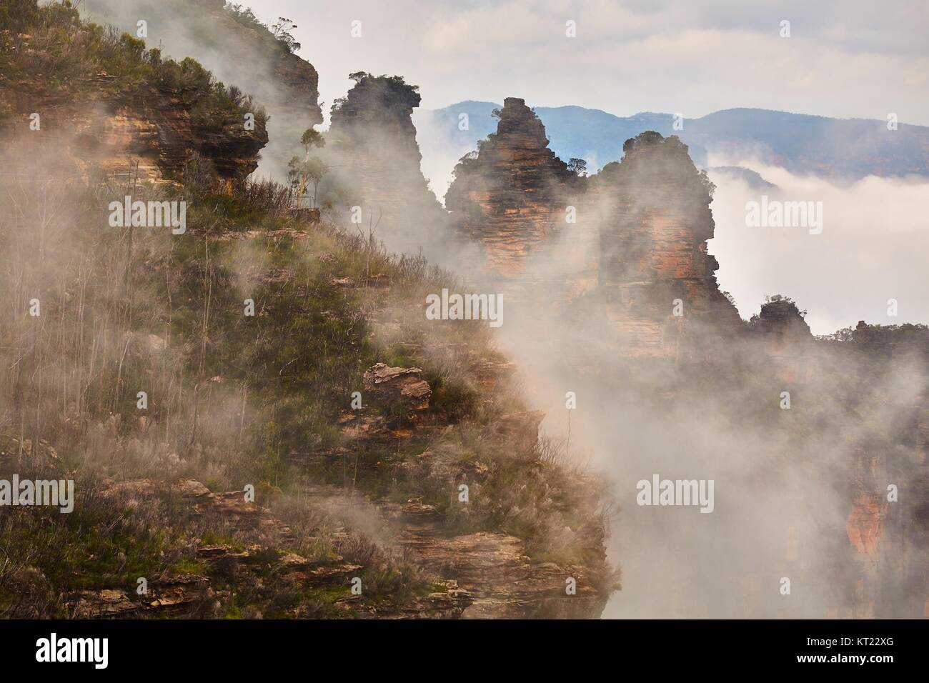 Misty Mountain LAndscape Stock Photo - Alamy