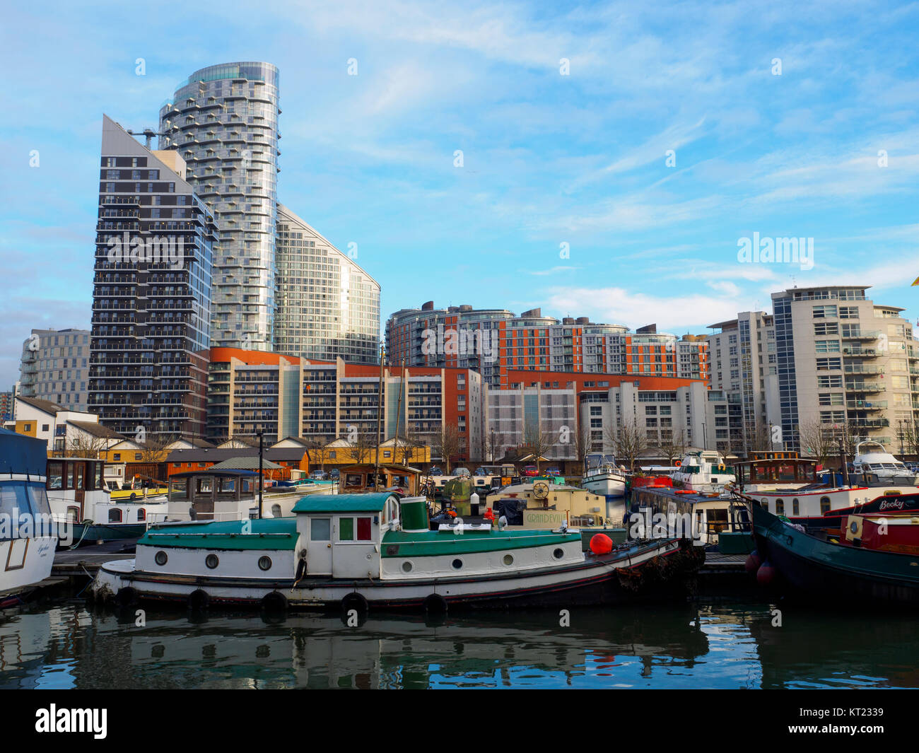 Poplar Dock Marina - London, England Stock Photo