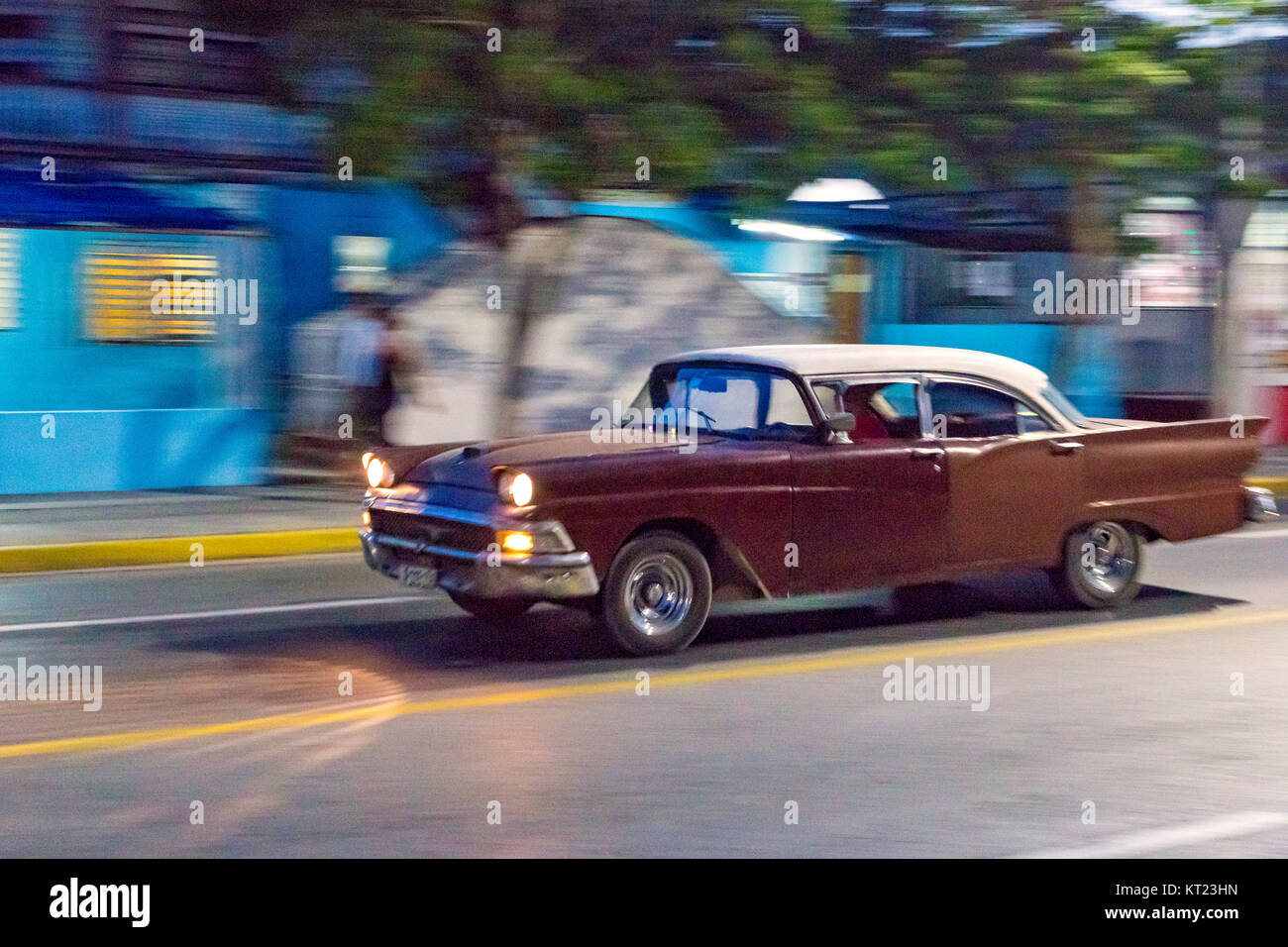 Classic car at Varadero street. Varadero, Matanzas, Cuba Stock Photo