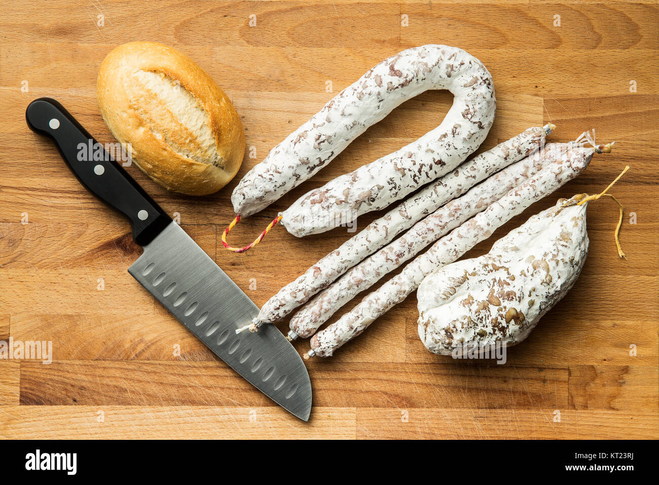 Tasty salami with white mold Stock Photo Alamy