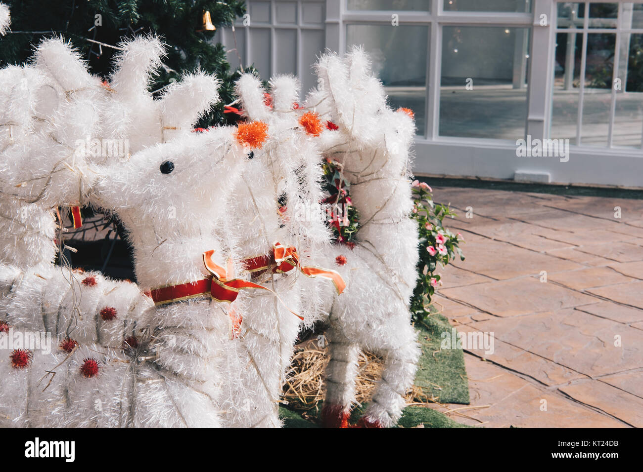 white christmas reindeer. xmas holiday celebration concept. season