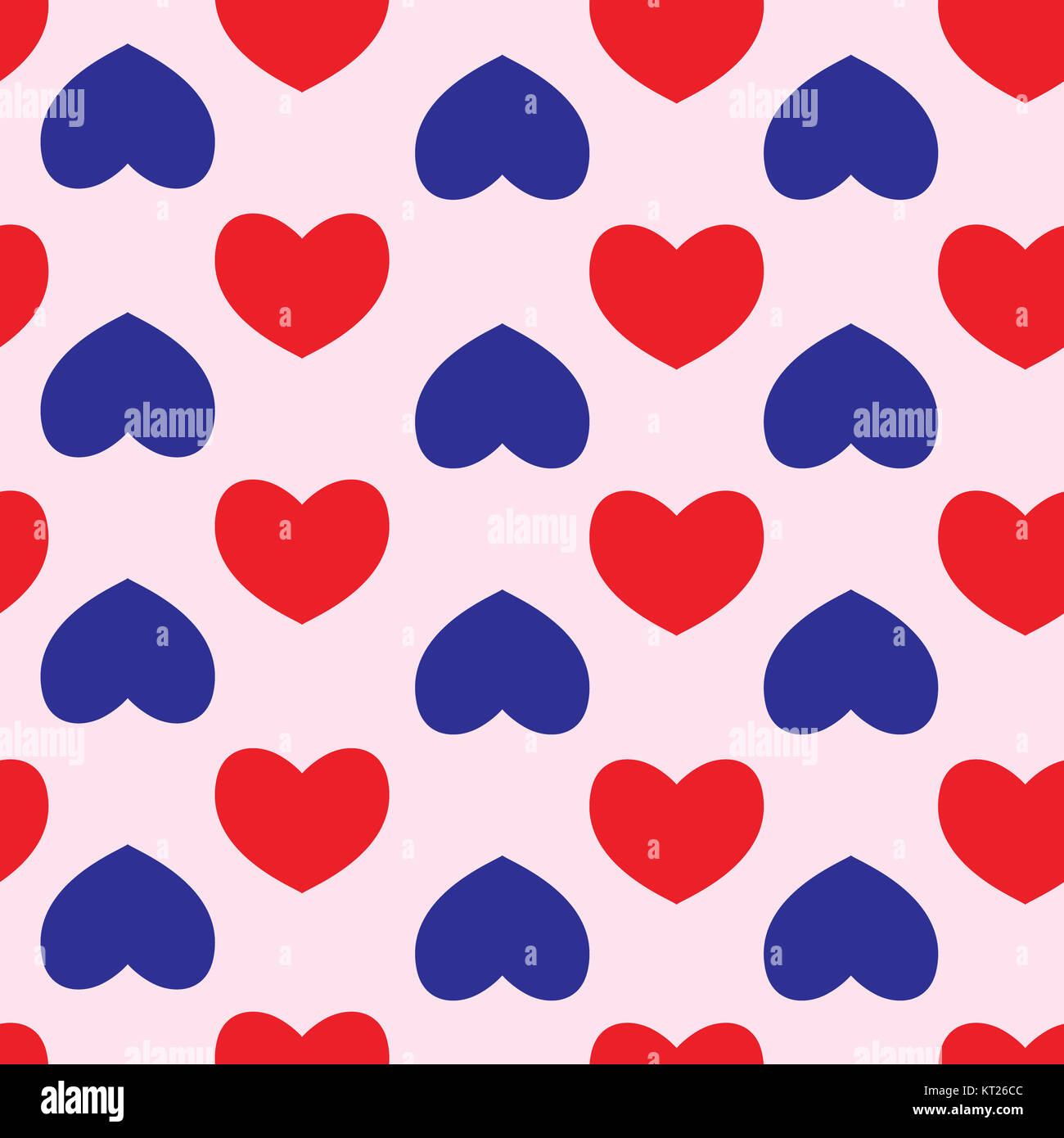 Cute seamless vector illustration pattern with blue hearts and