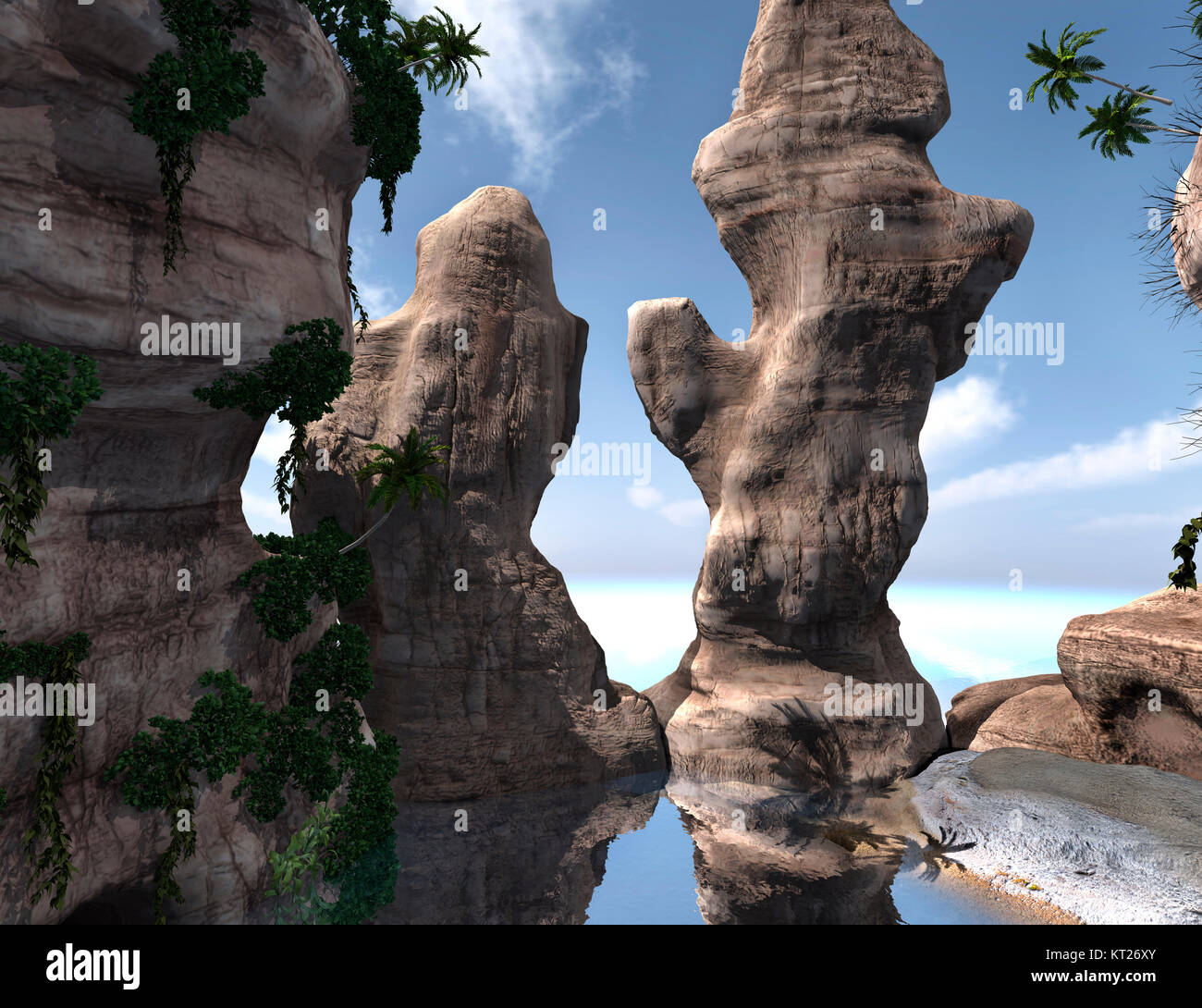 3D Rendering Tropical Iceland Stock Photo - Alamy
