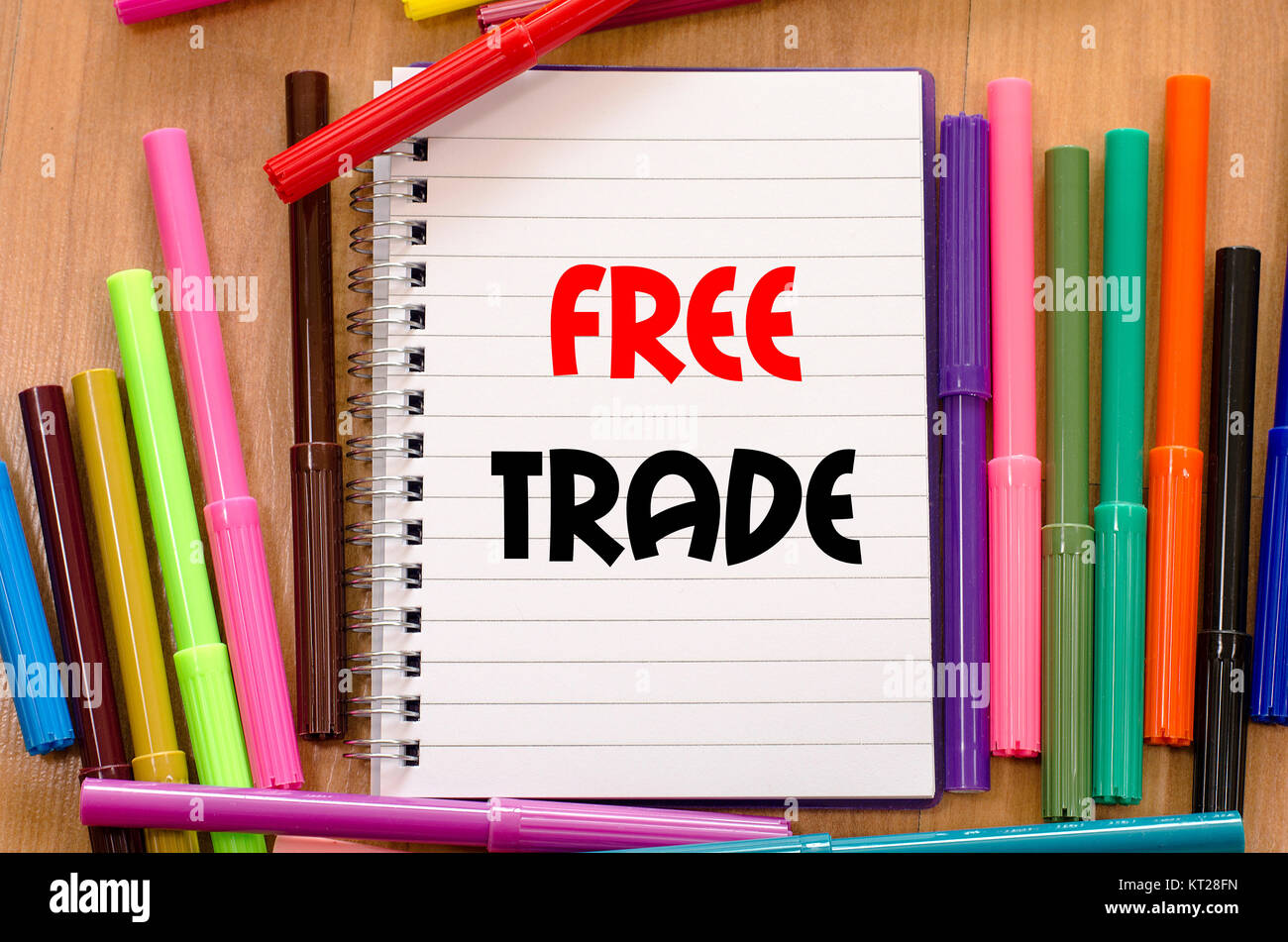 Free trade text concept Stock Photo